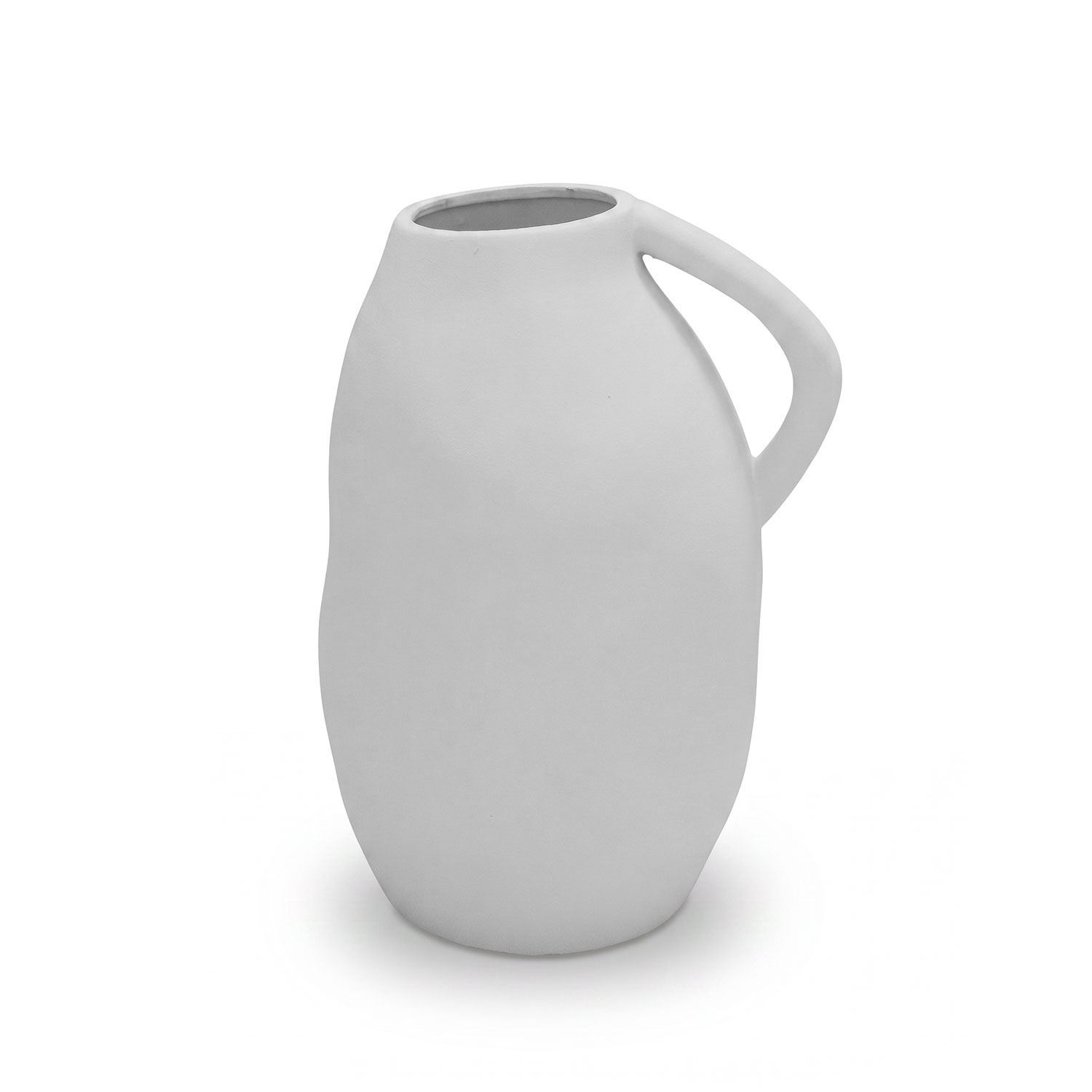 Dune Textured White Tall Terracotta Vase