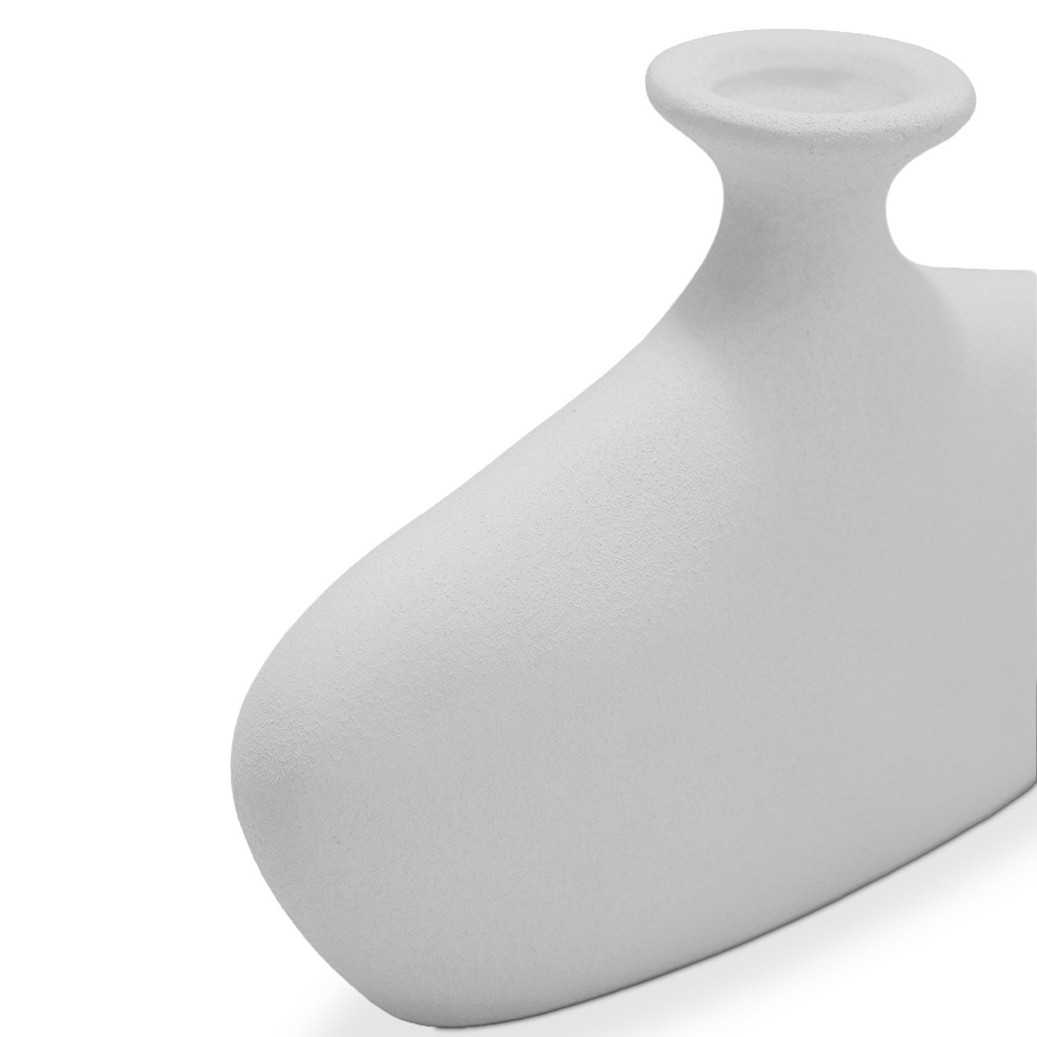 Sahara Textured White Sculptural Terracotta Vase