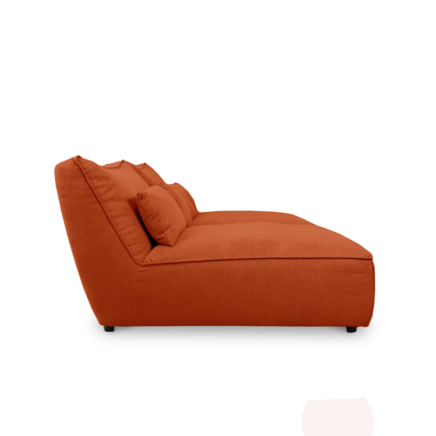 Daphne Umber Brown Double Armless Chaise Sofa