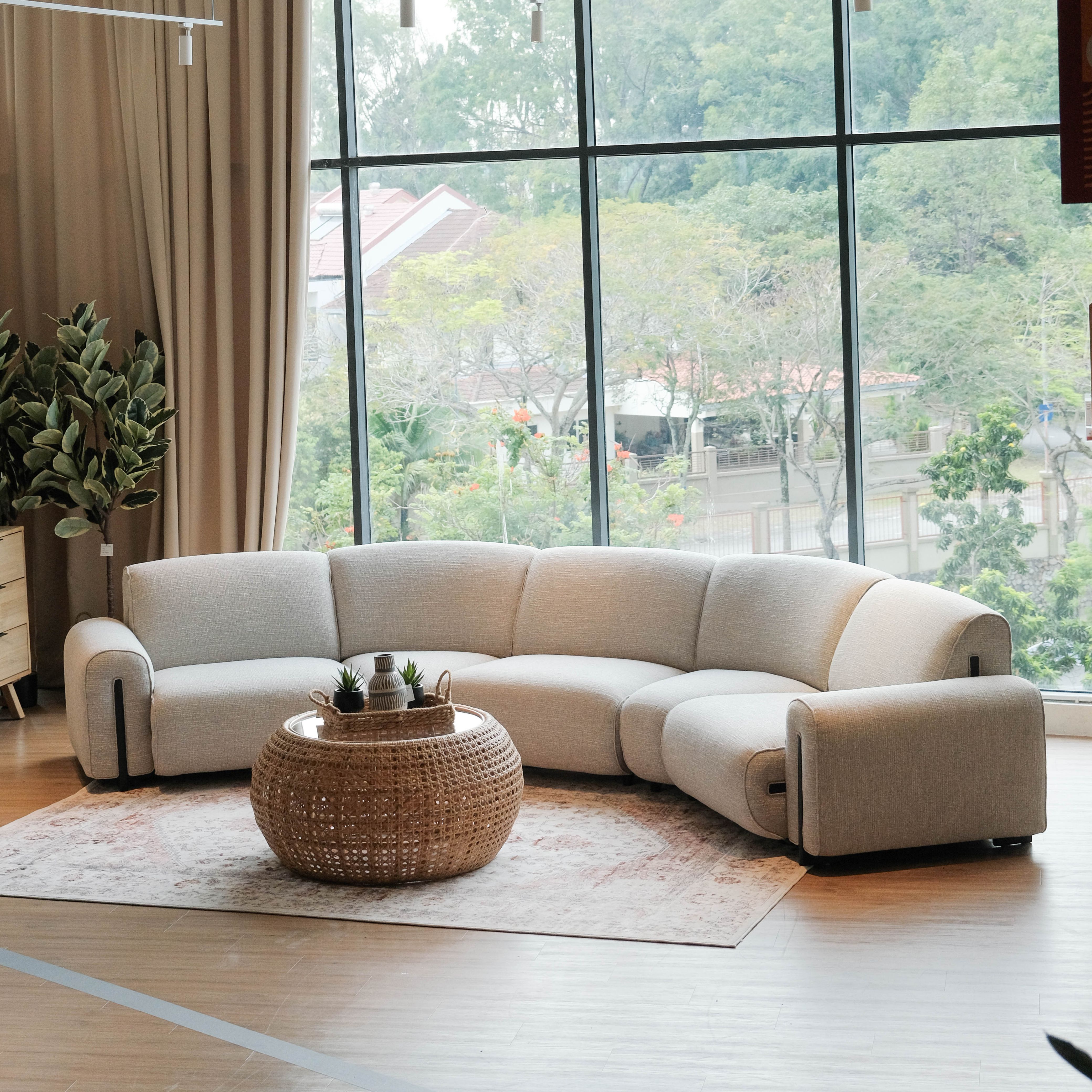 Clarice Cloud Grey Wide Curve Corner Sofa