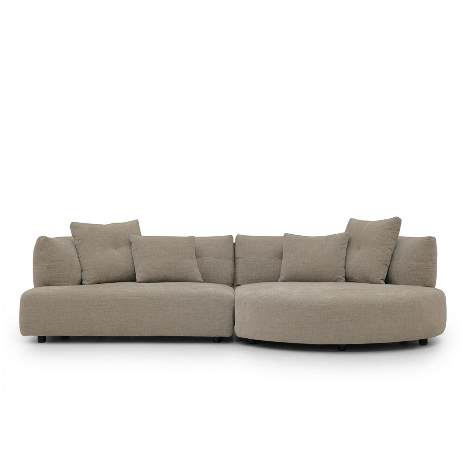 Giselle Sand Brown Round Chaise Left Sectional Sofa