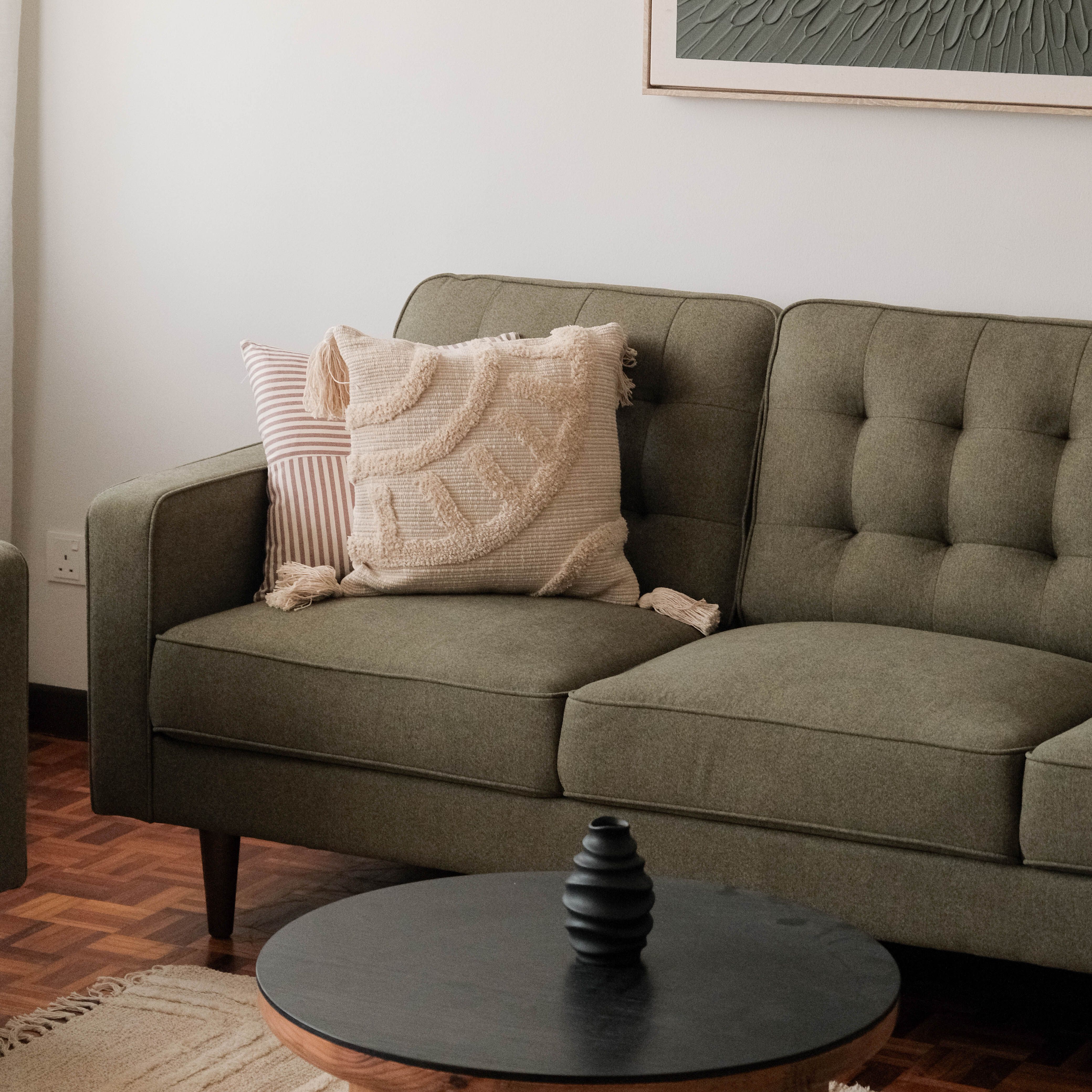 Jane Retro Green Mid-Century 3 Seater Sofa