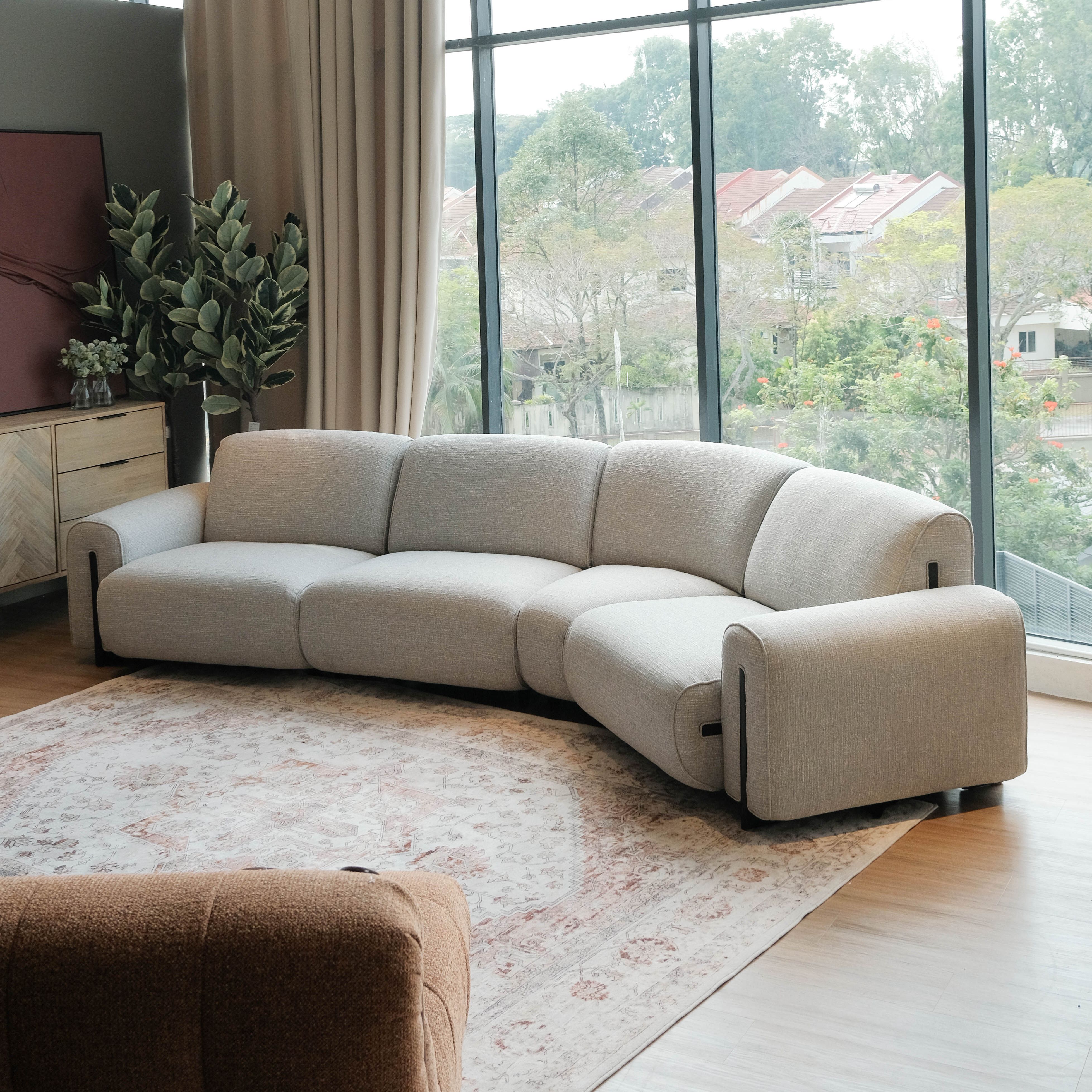 Clarice Cloud Grey Curve Sofa