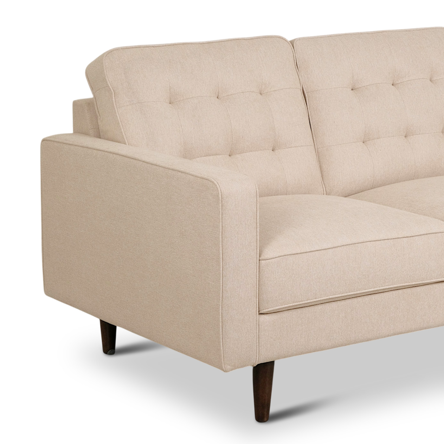 Jane Light Beige Mid-Century 2 Seater Sofa