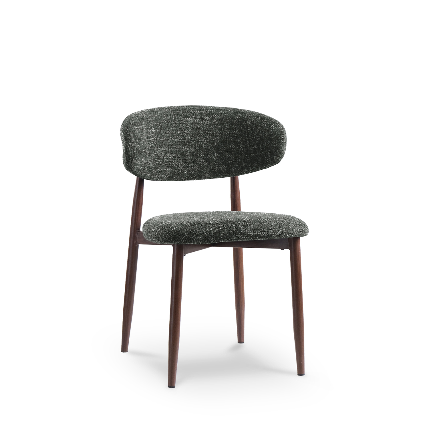 Bliss Walnut Dining Chair Forest Green