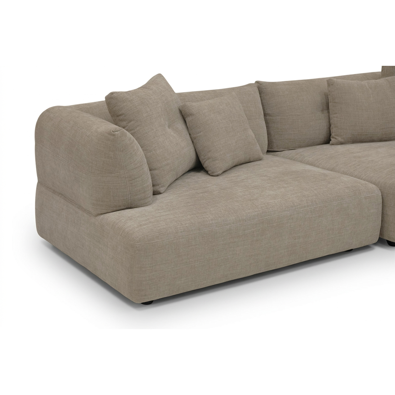 Giselle Sand Brown Round Chaise Left Sectional Sofa