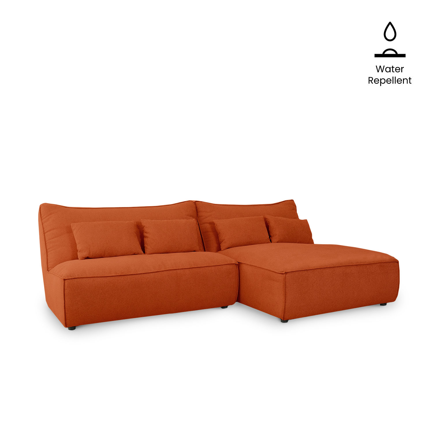 Daphne Umber Brown Armless Sectional Sofa