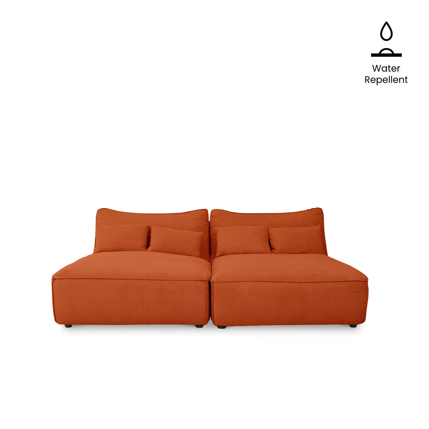 Daphne Umber Brown Double Armless Chaise Sofa