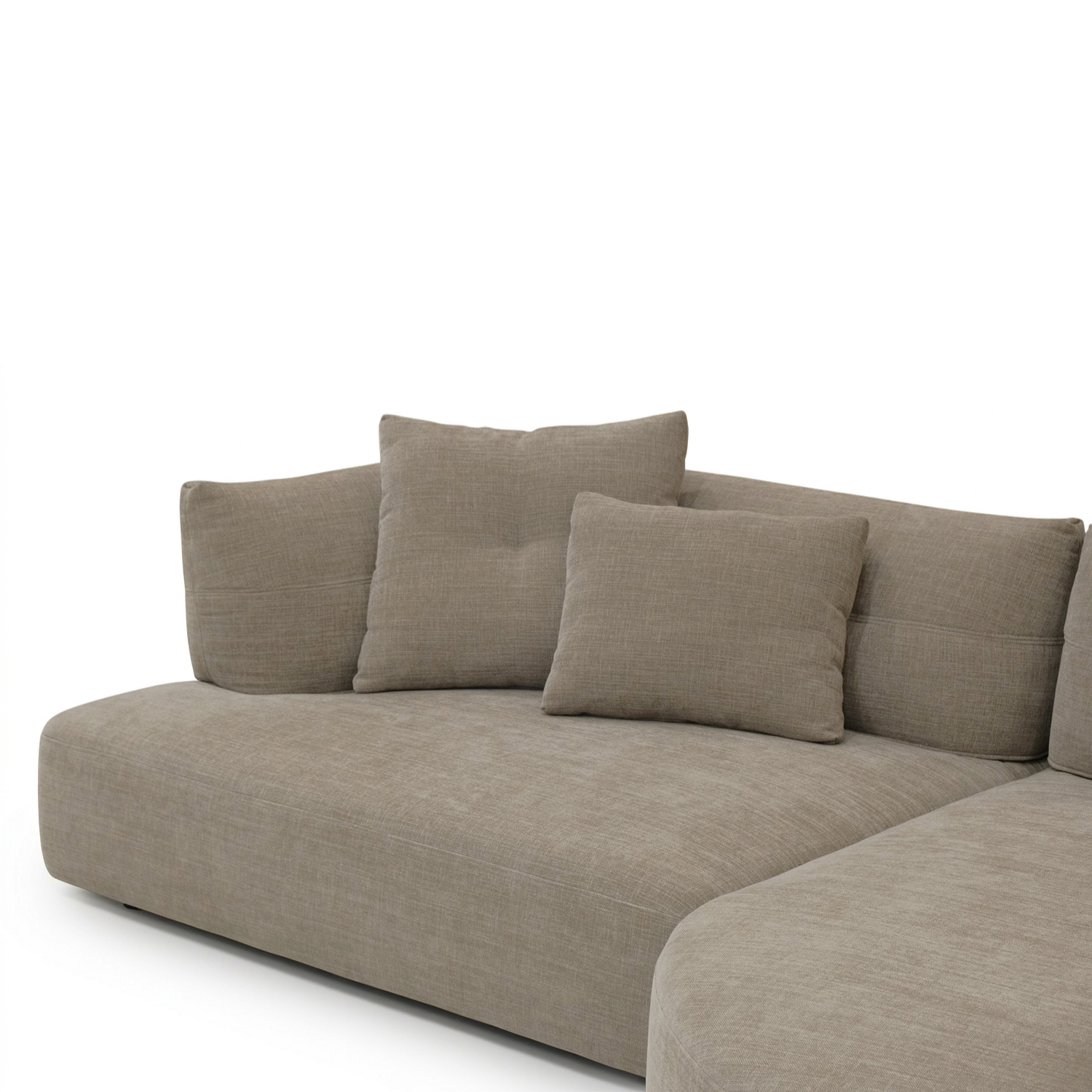 Giselle Sand Brown Round Chaise Left Sectional Sofa
