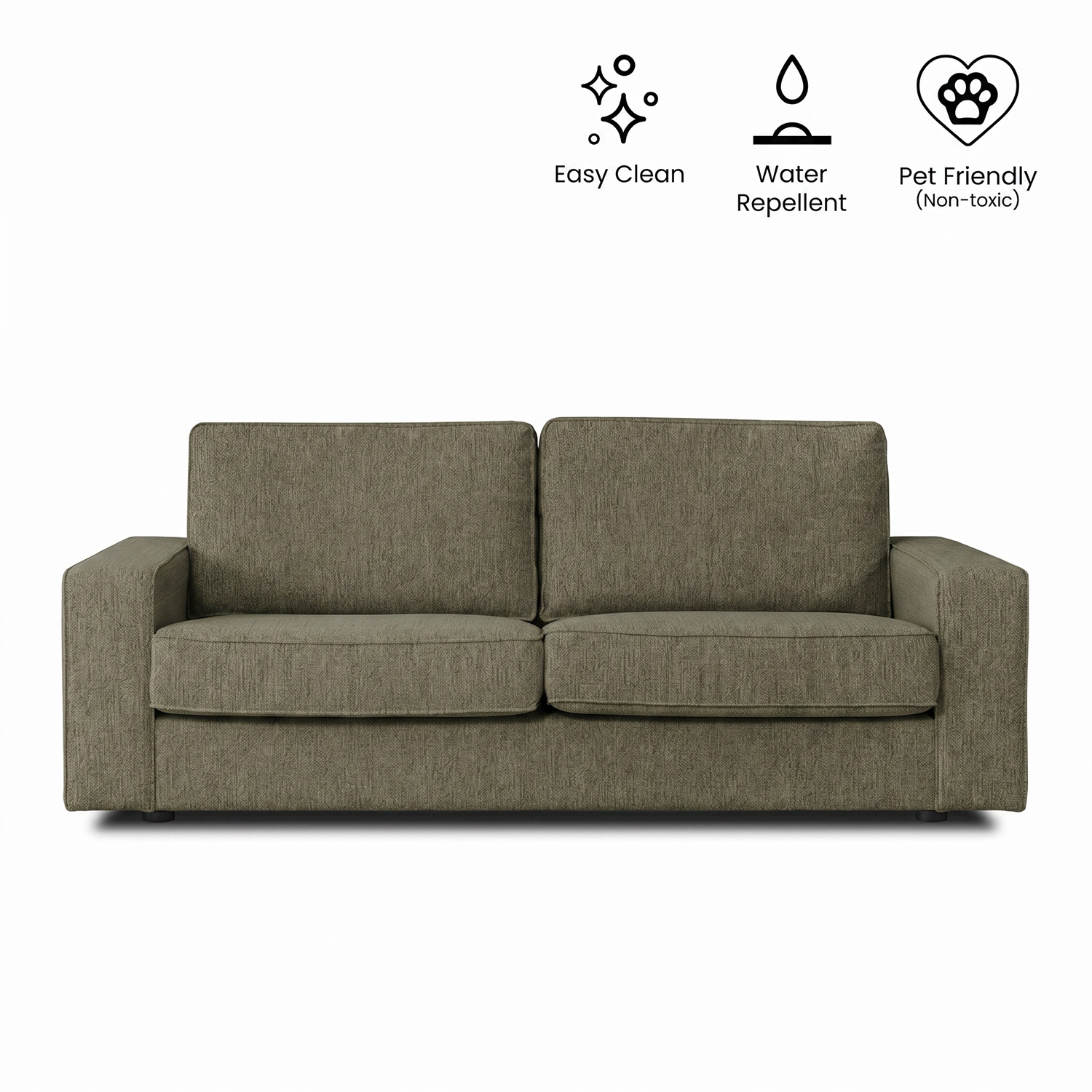 Klaus Retro Green 3 Seater Sofa