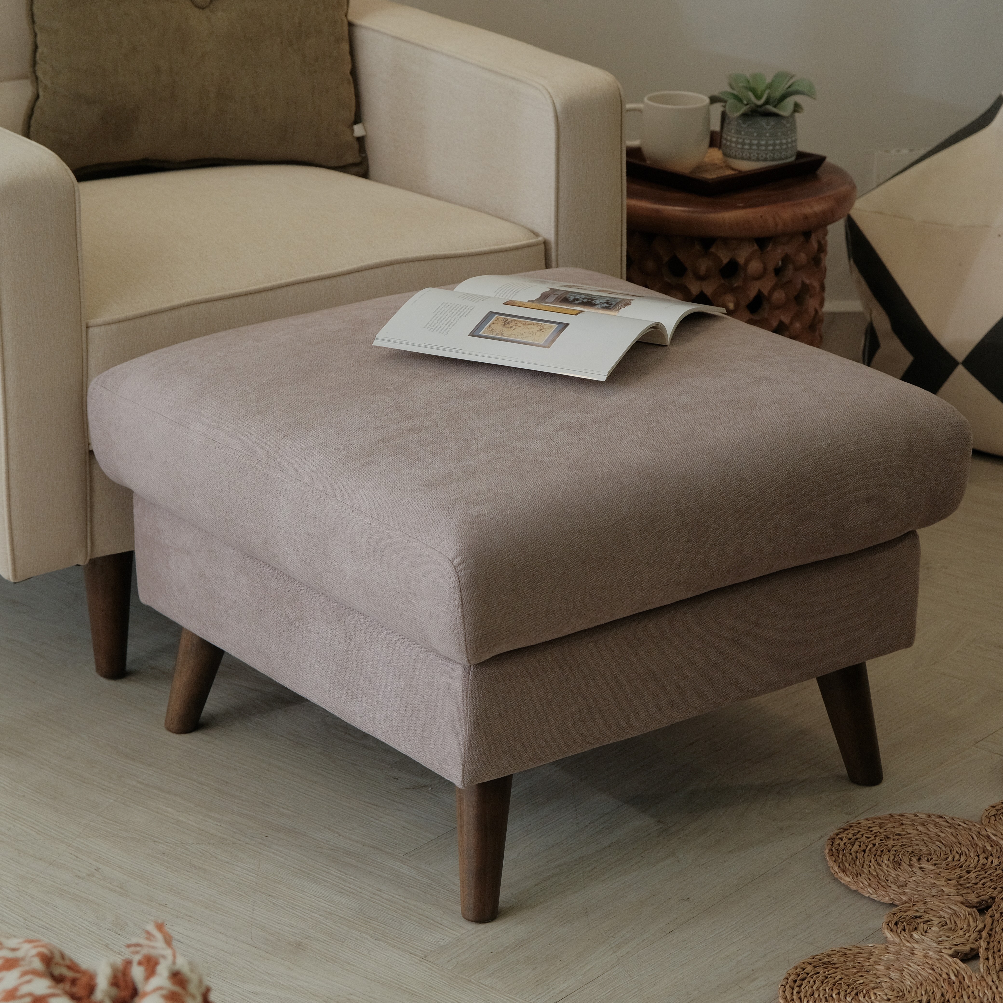 Riko Light Brown Ottoman