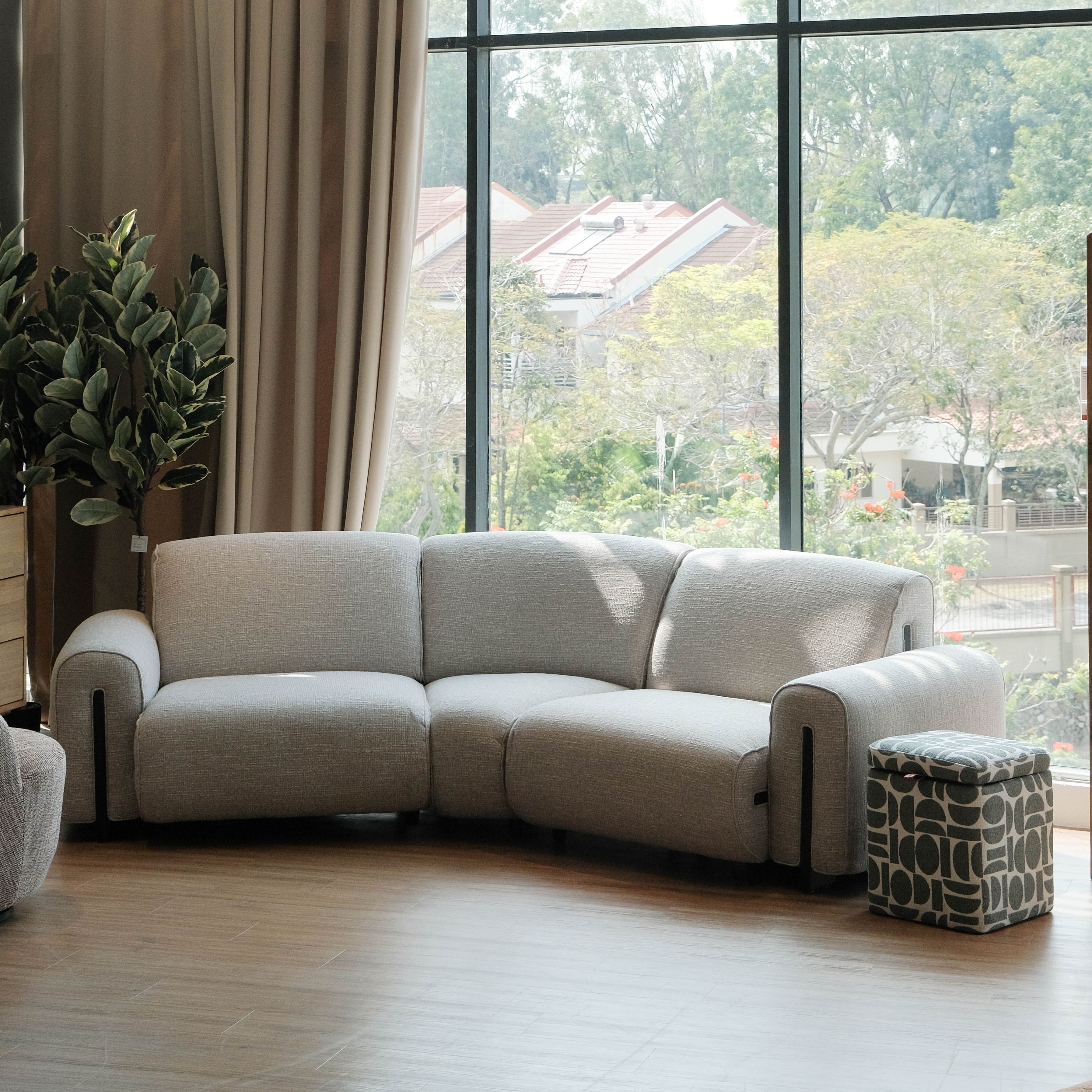 Clarice Cloud Grey Petite Curve Sofa