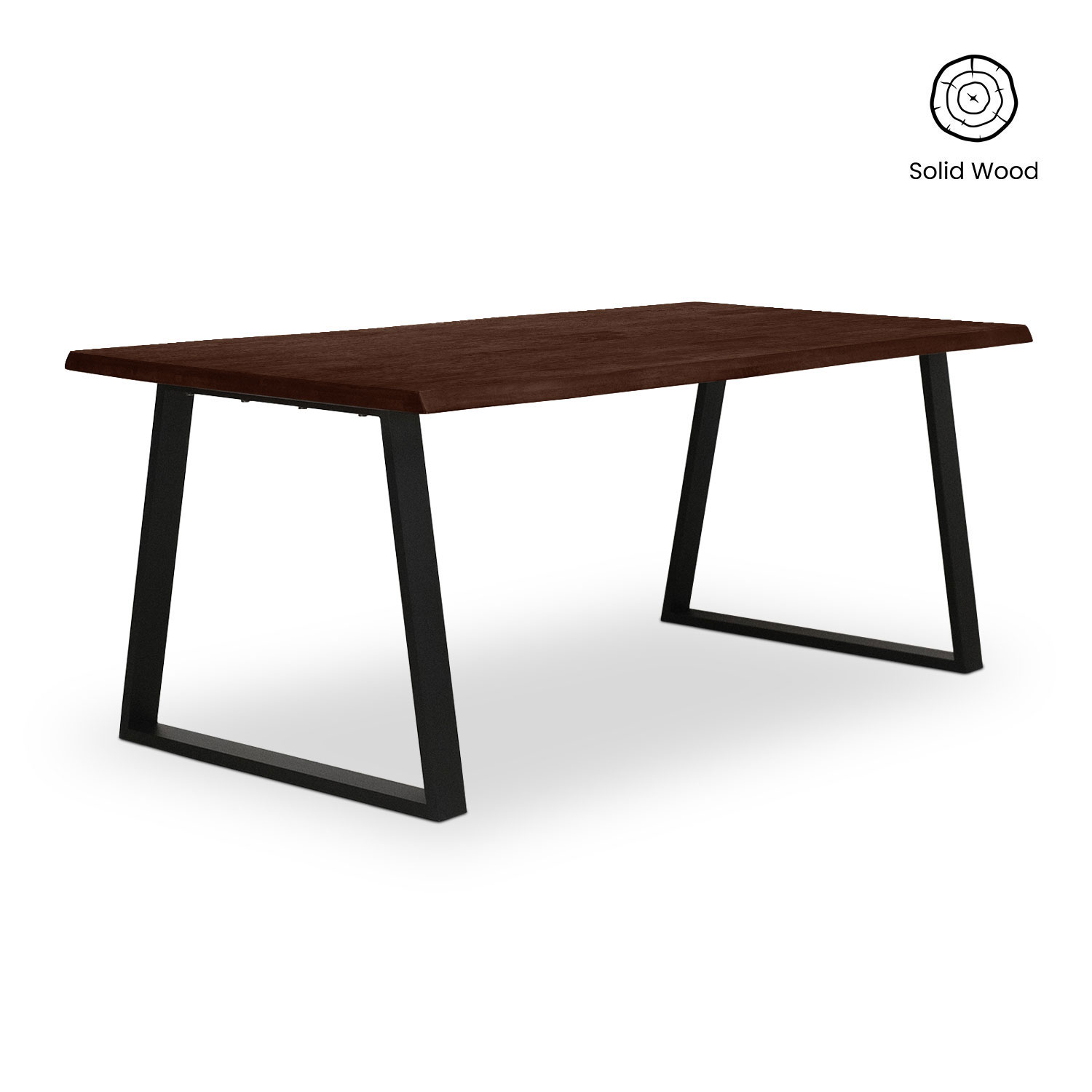 Fletcher Mahogany Faux Live Edge Dining Table 190cm