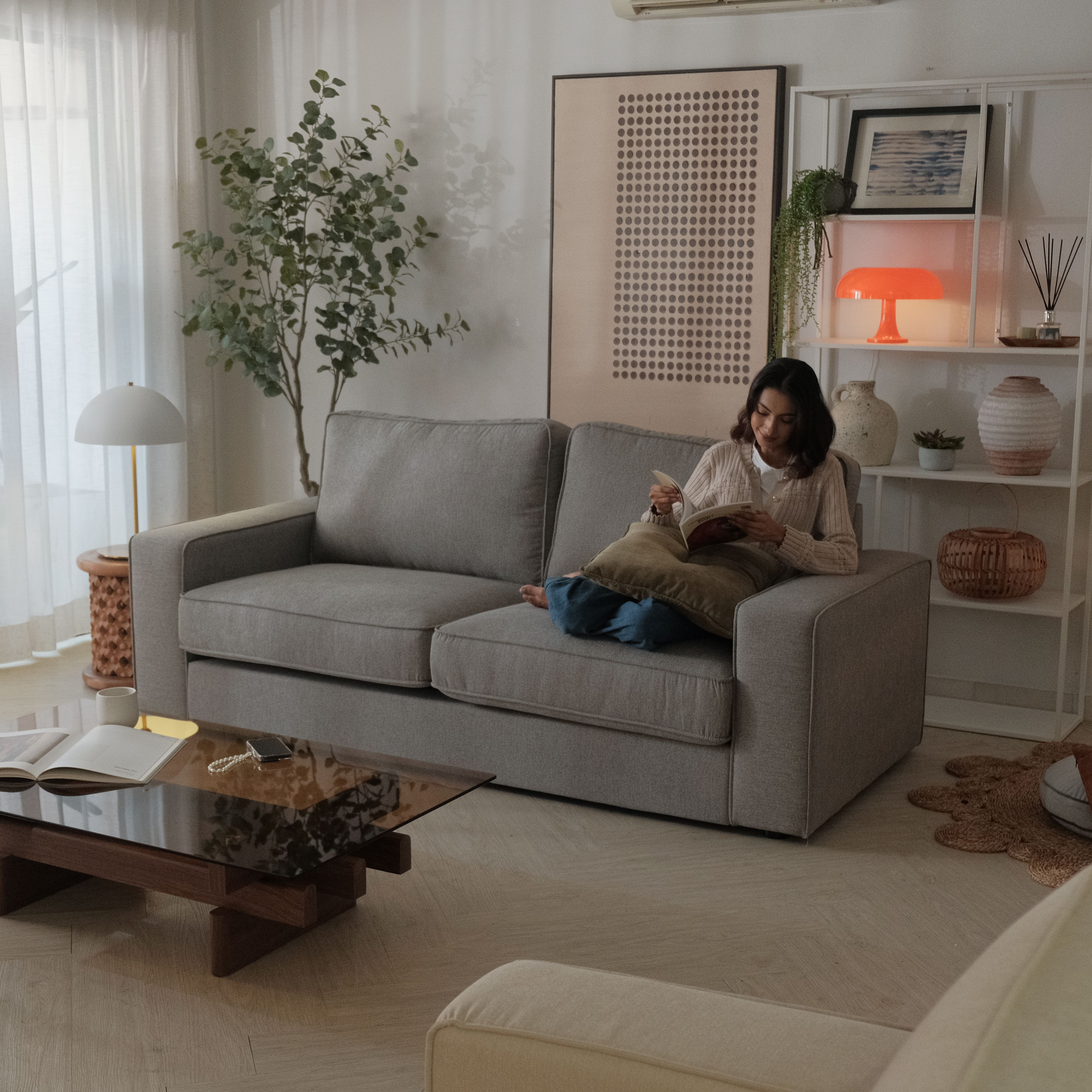 Klaus Mink Grey 3 Seater Sofa