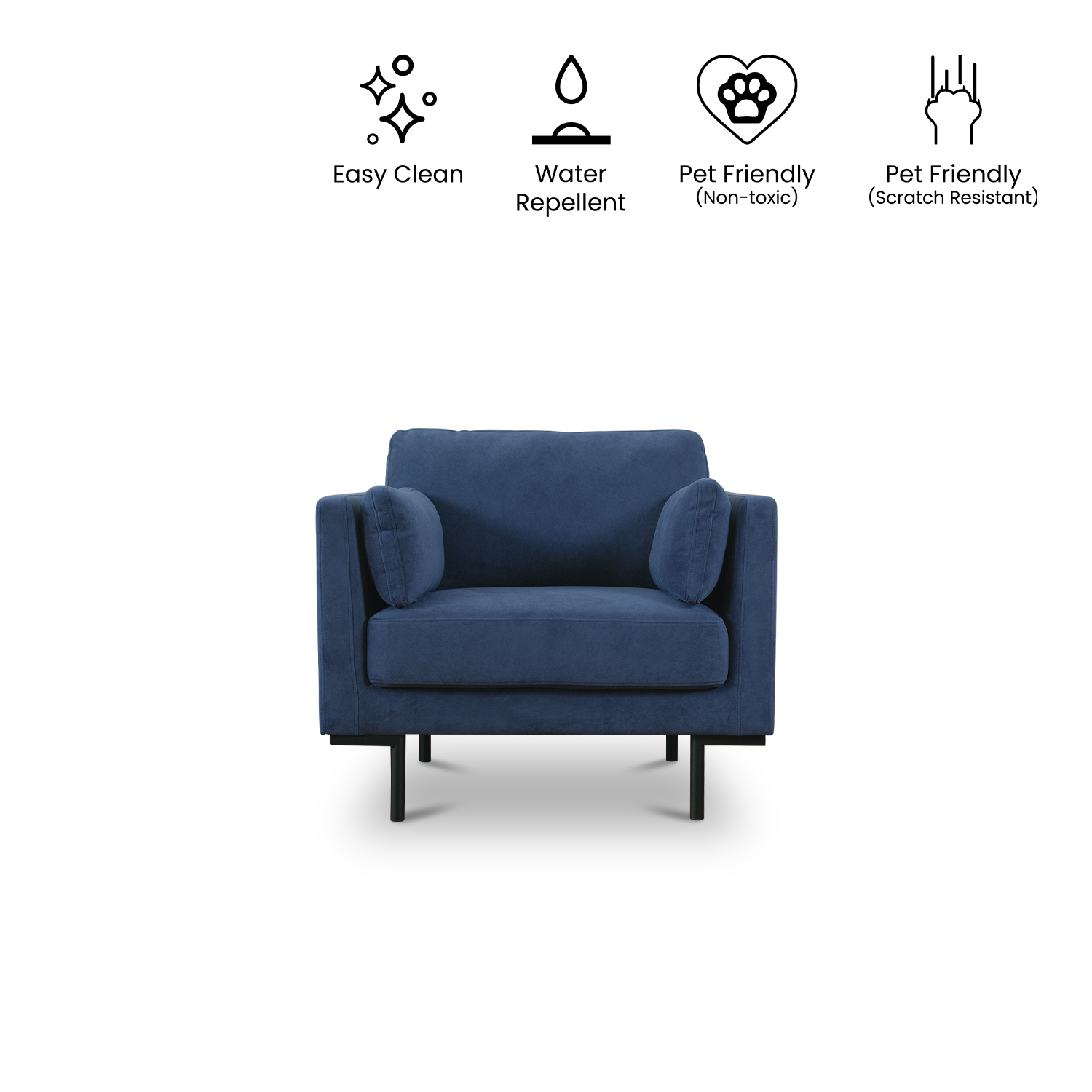 Loft Midnight Blue 1 Seater Sofa