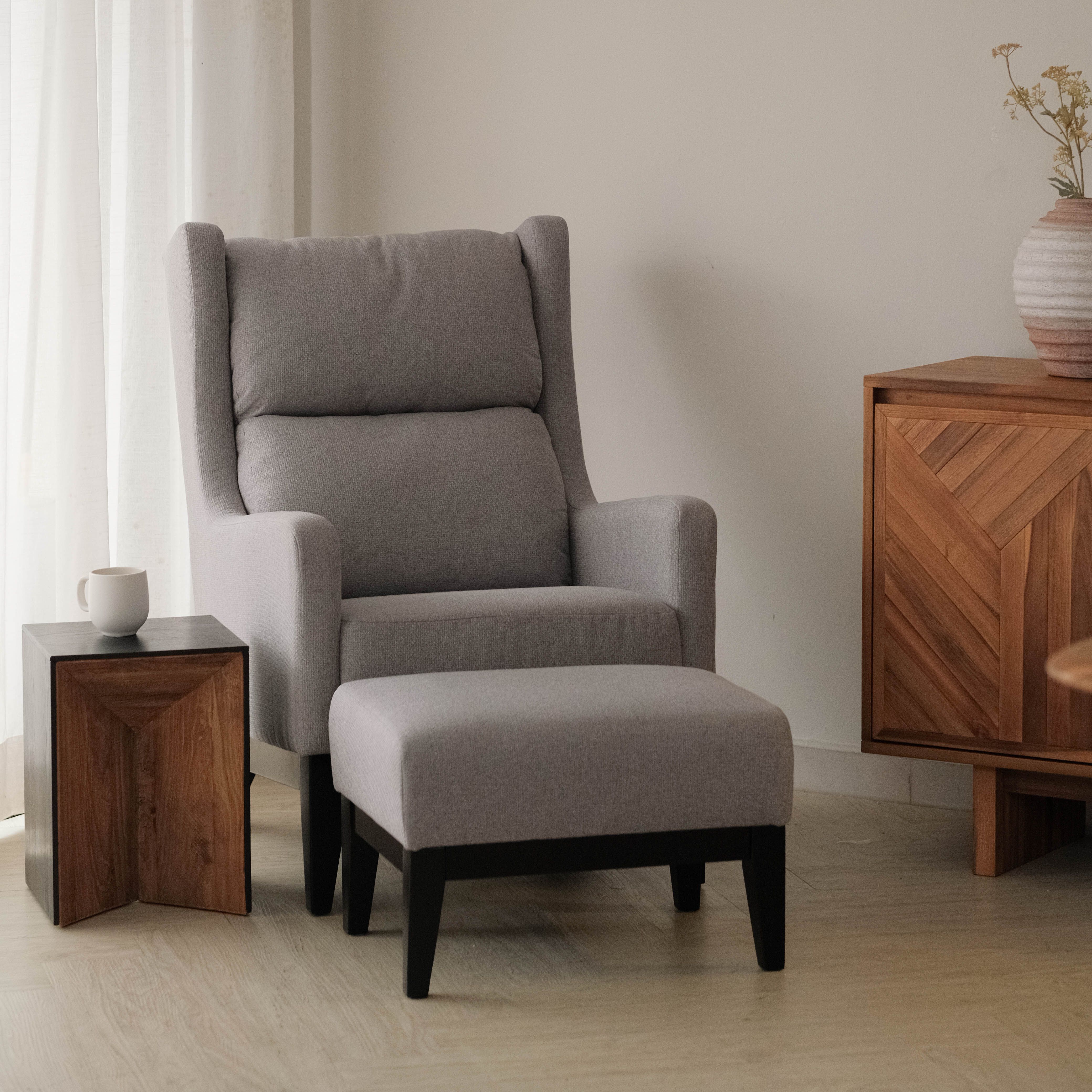 Frida Light Grey Footstool
