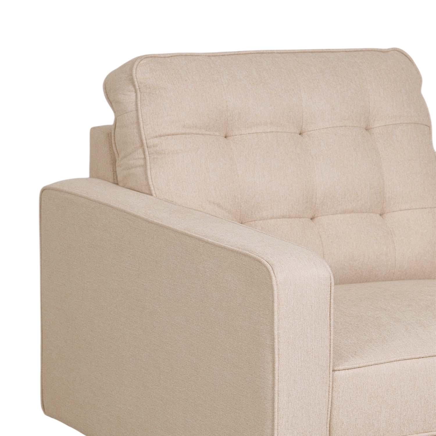 Jane Light Beige Mid-Century 1 Seater Sofa