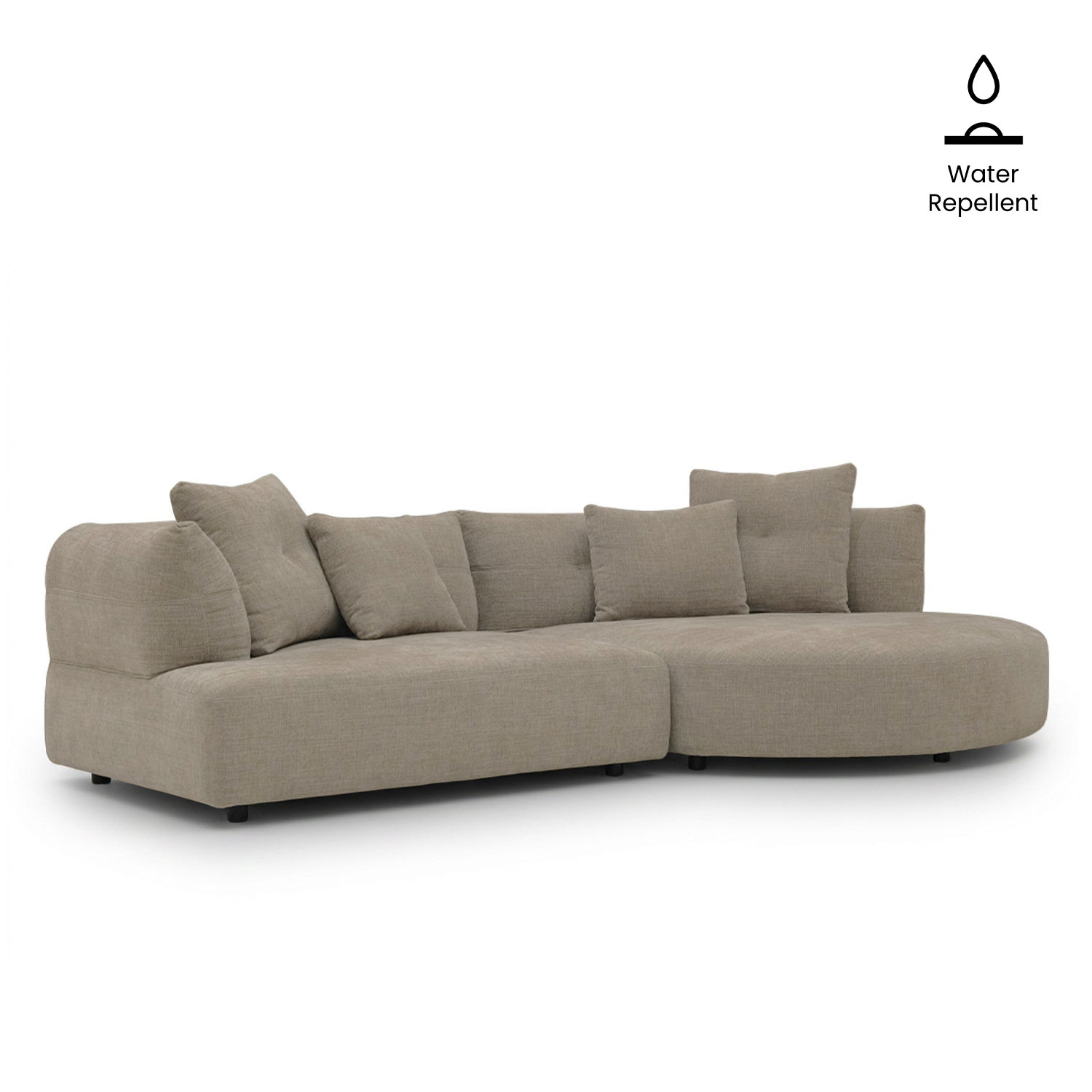 Giselle Sand Brown Round Chaise Left Sectional Sofa