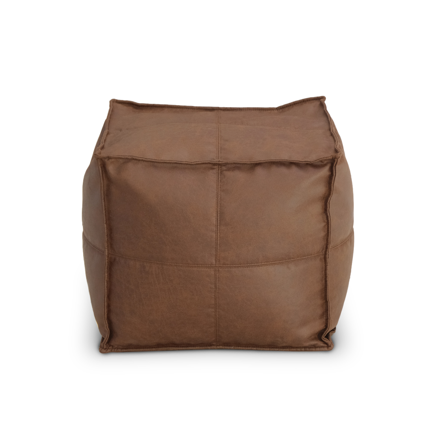 Carter Vintage Brown Pouf