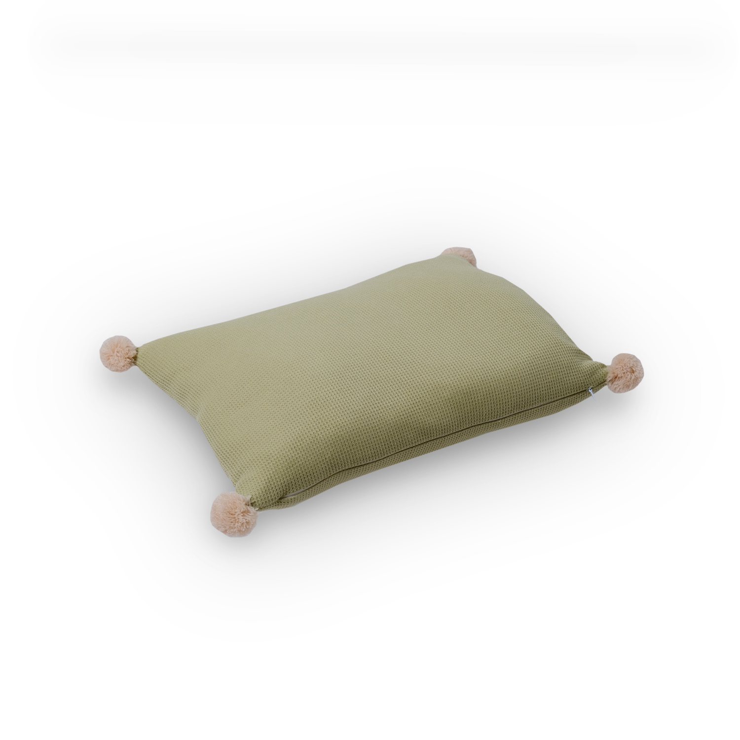 Waffle Pom-Poms Cushion 30x40cm Light Green