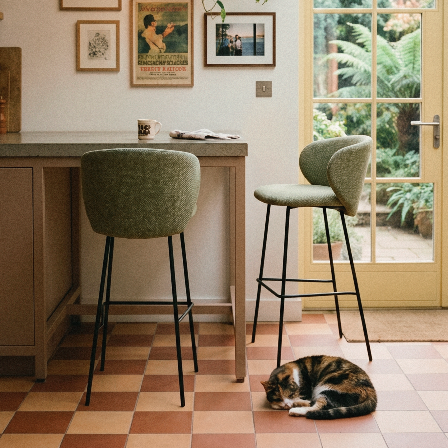 Vera Forest Green Bar Stool