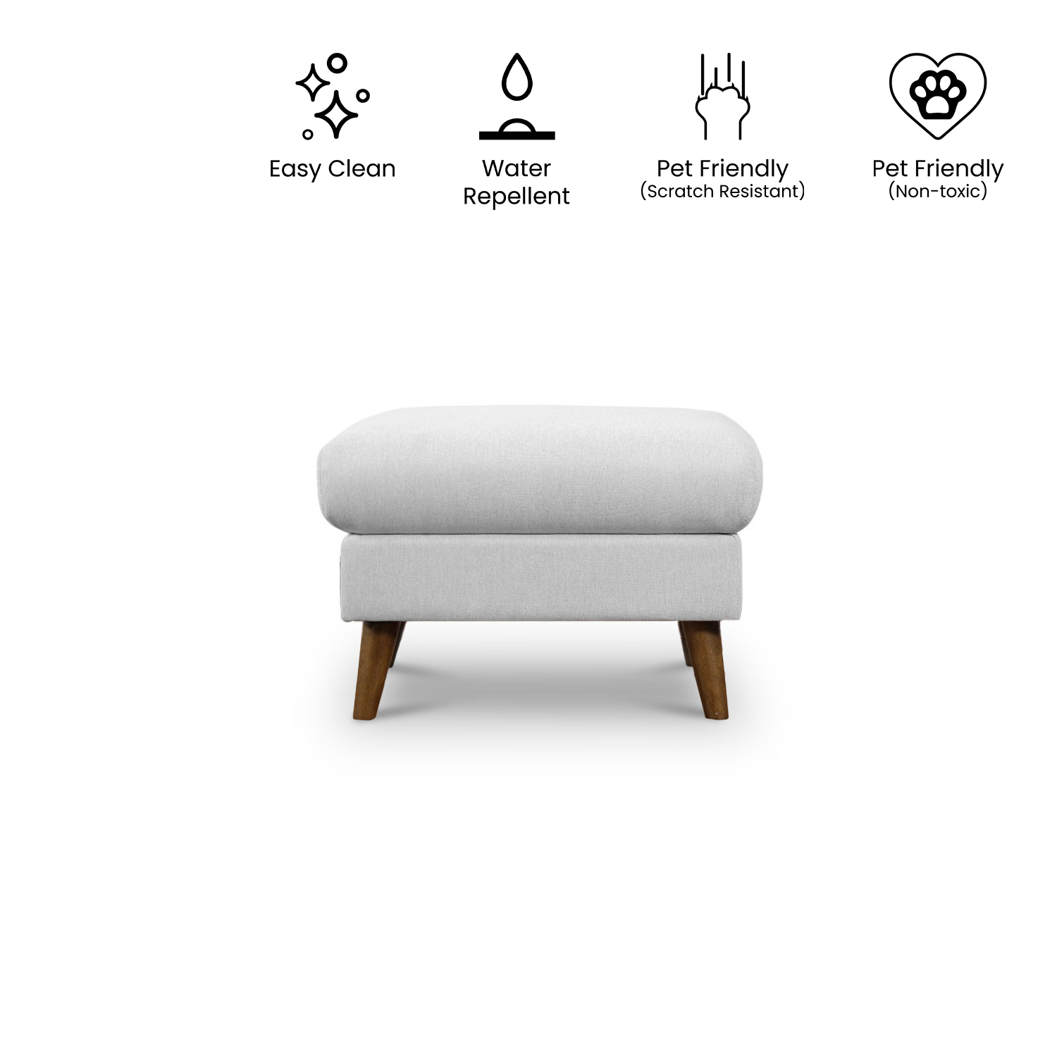 Riko Light Grey Ottoman