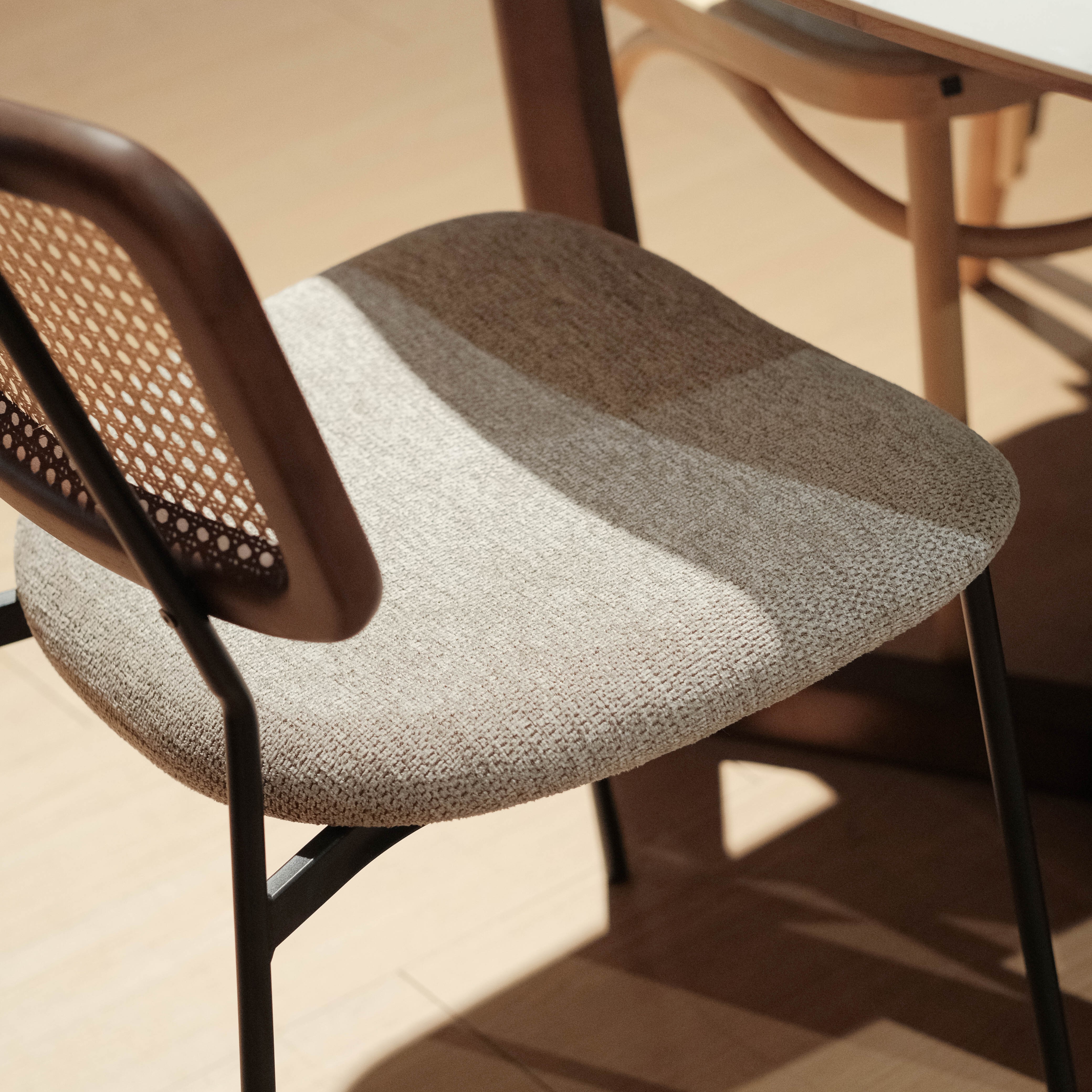 Gaia Dark Brown Chair Stone Beige