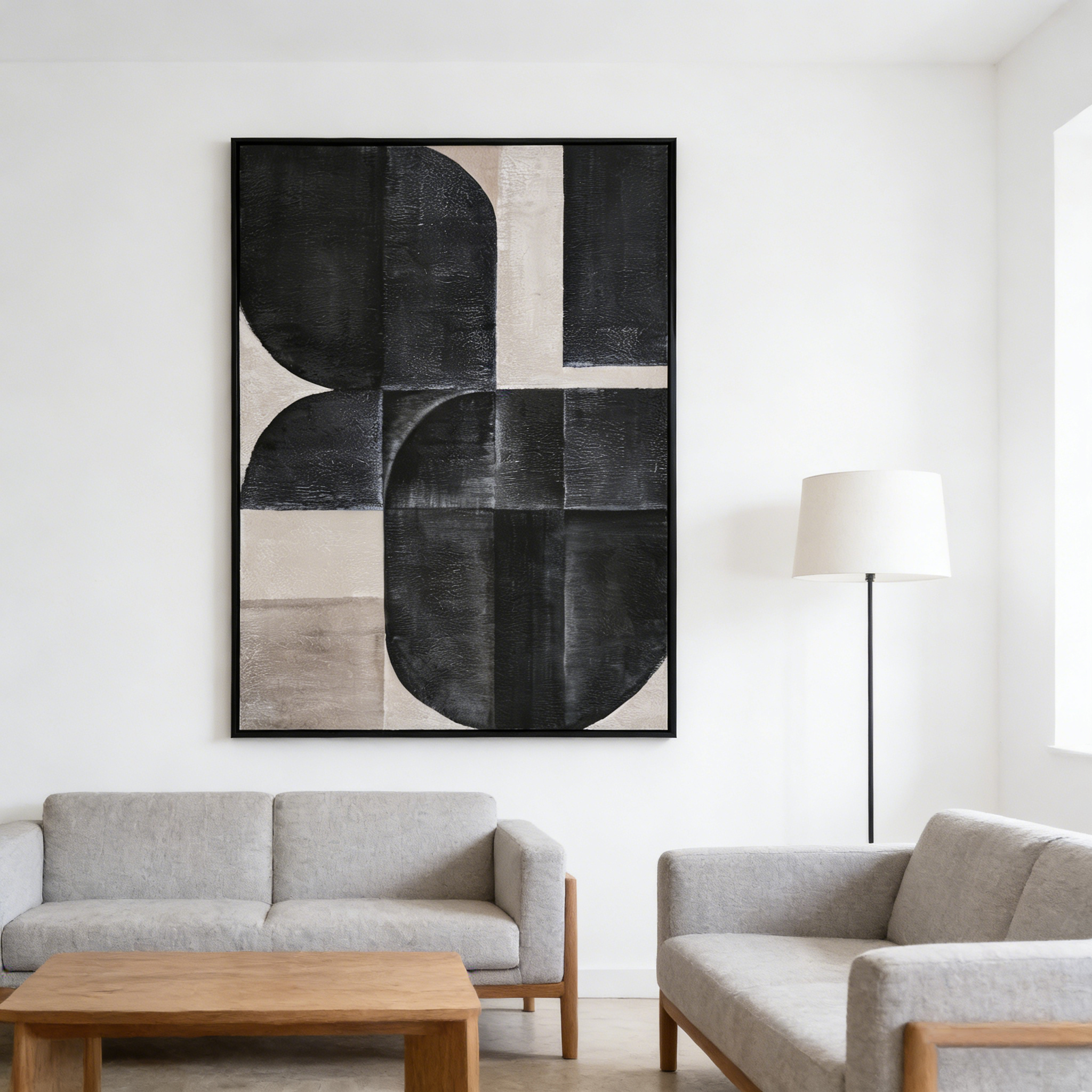 Framed Canvas 100x140cm Plaster - Geo Clovers