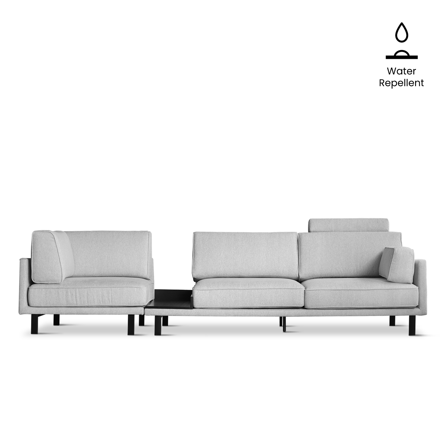 Elliott Flint Grey Left Arm 4 Seater Sofa