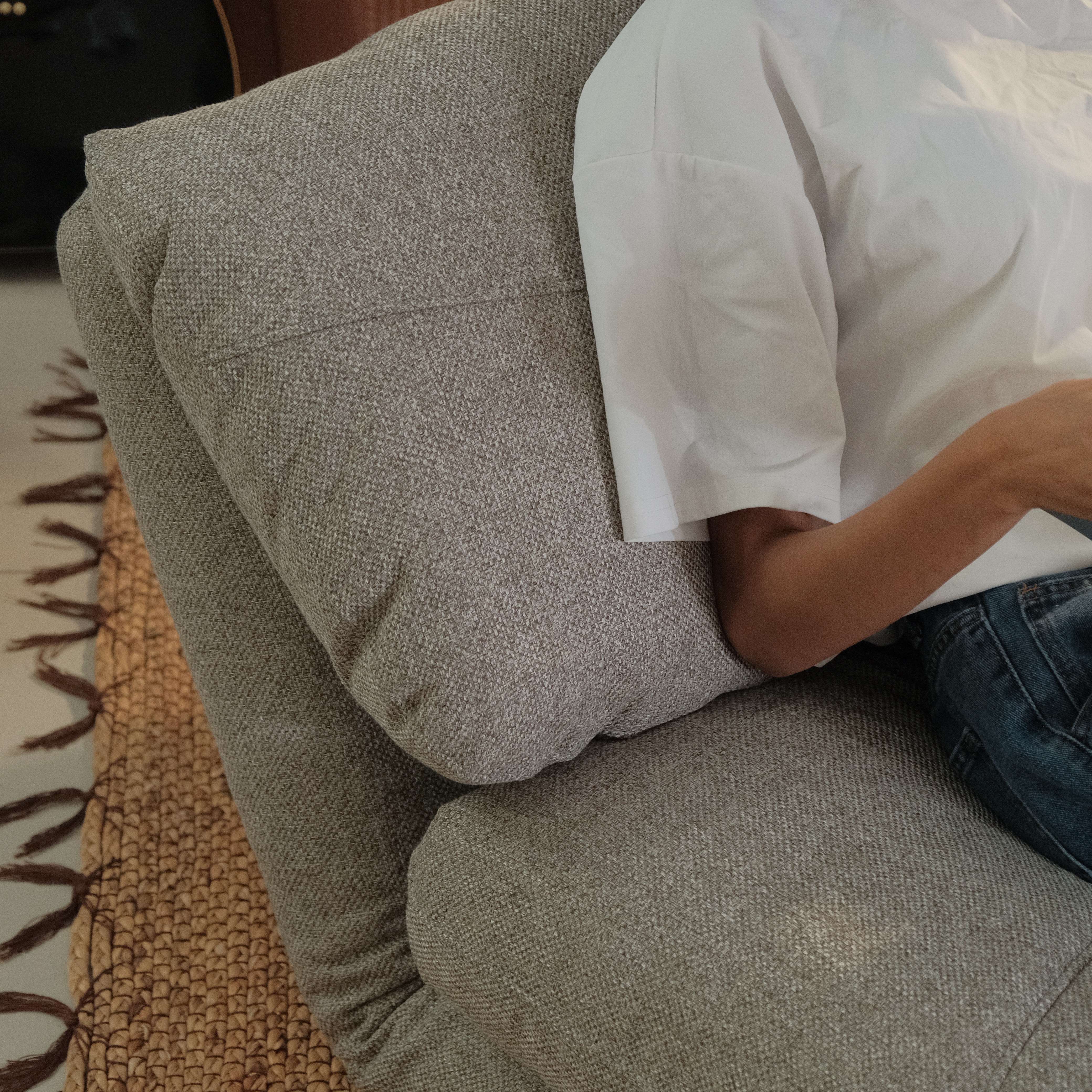 Gin Sand Brown Lazy Couch