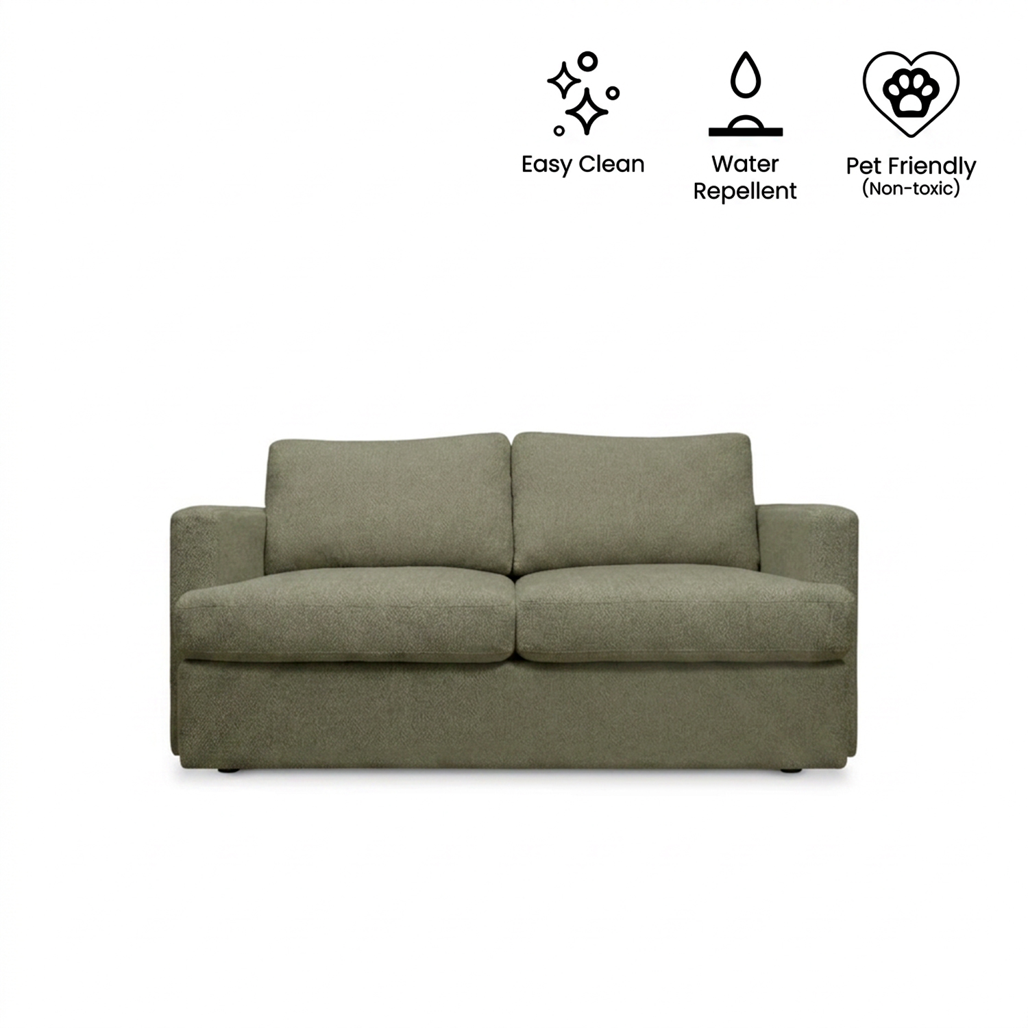 Archer Retro Green 2 Seater Sofa