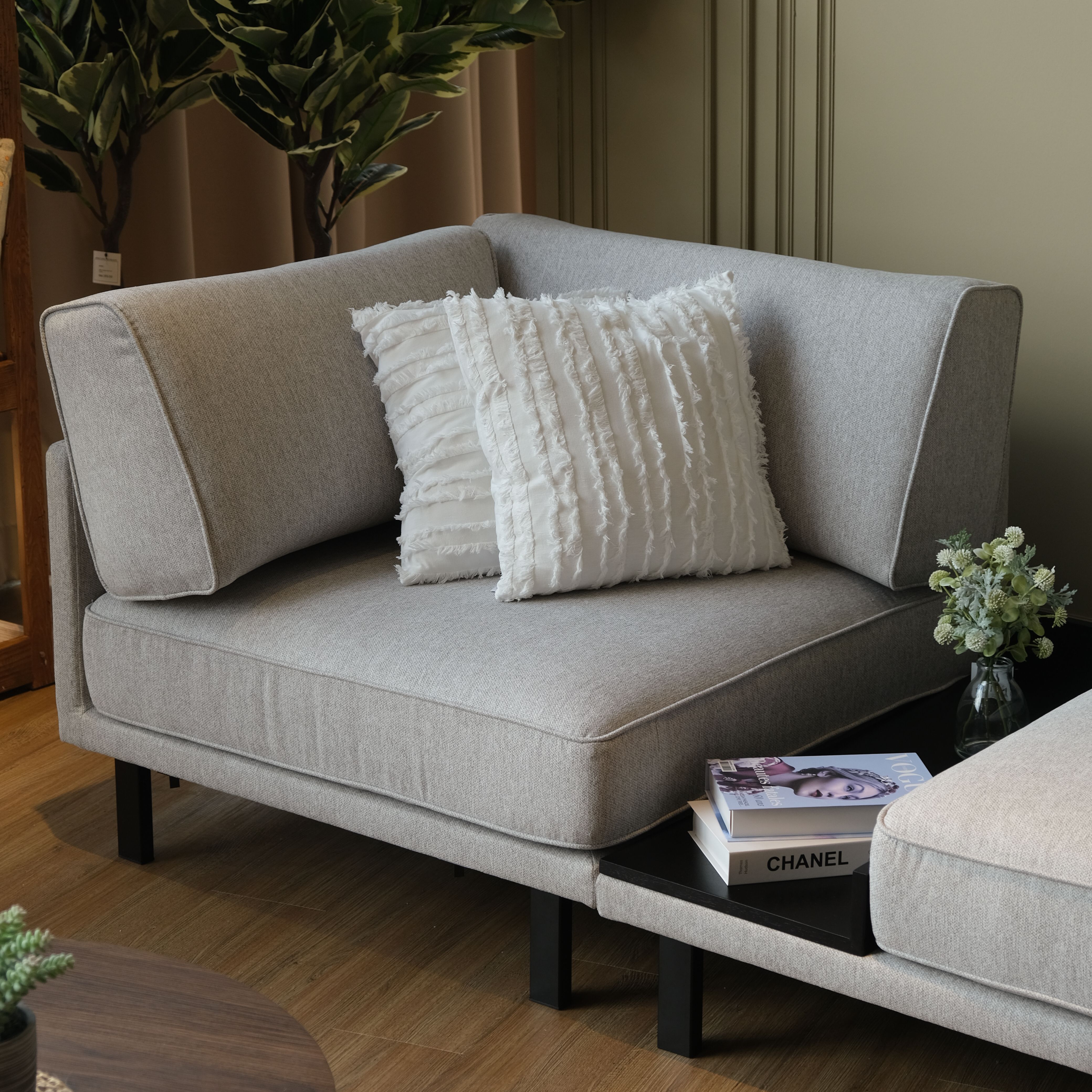 Elliott Flint Grey Left Arm 4 Seater Sofa
