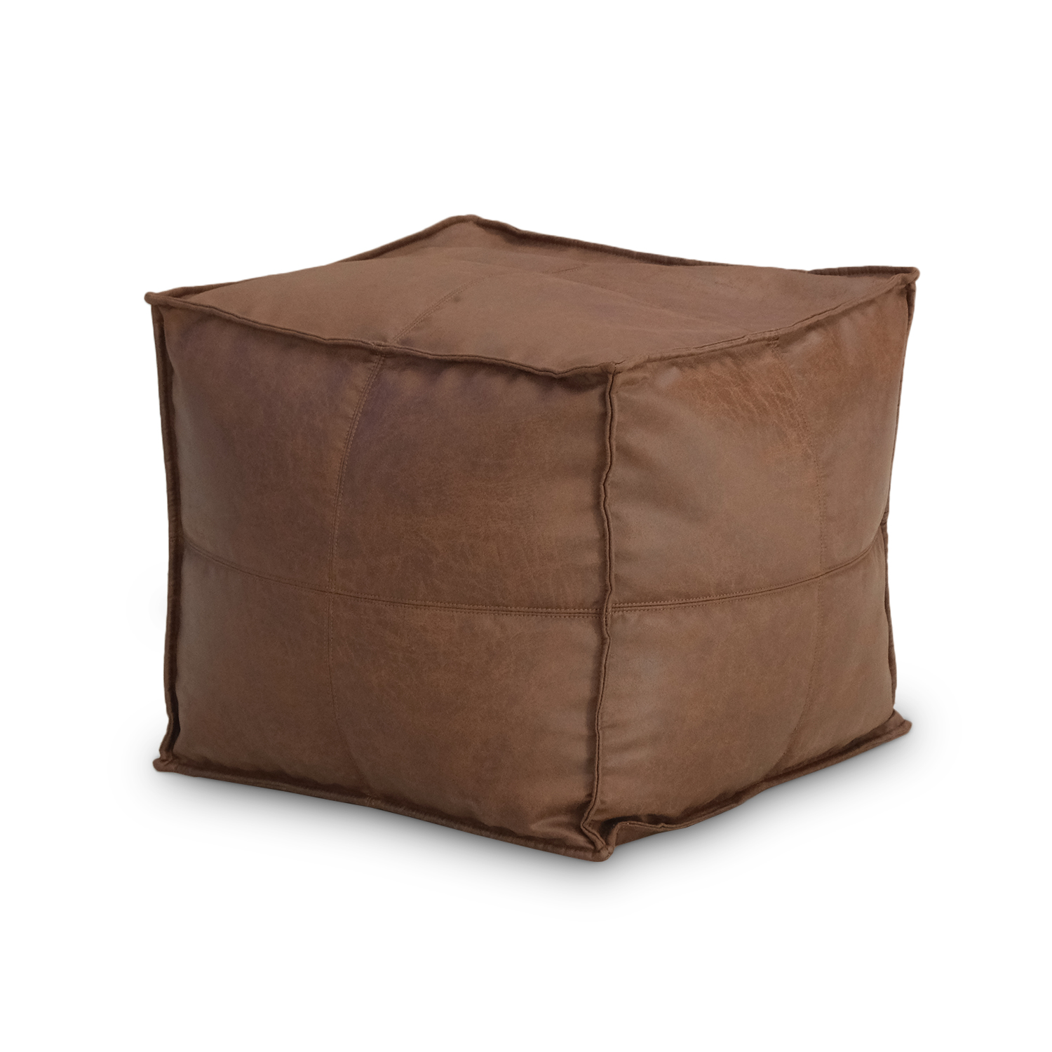 Carter Vintage Brown Pouf