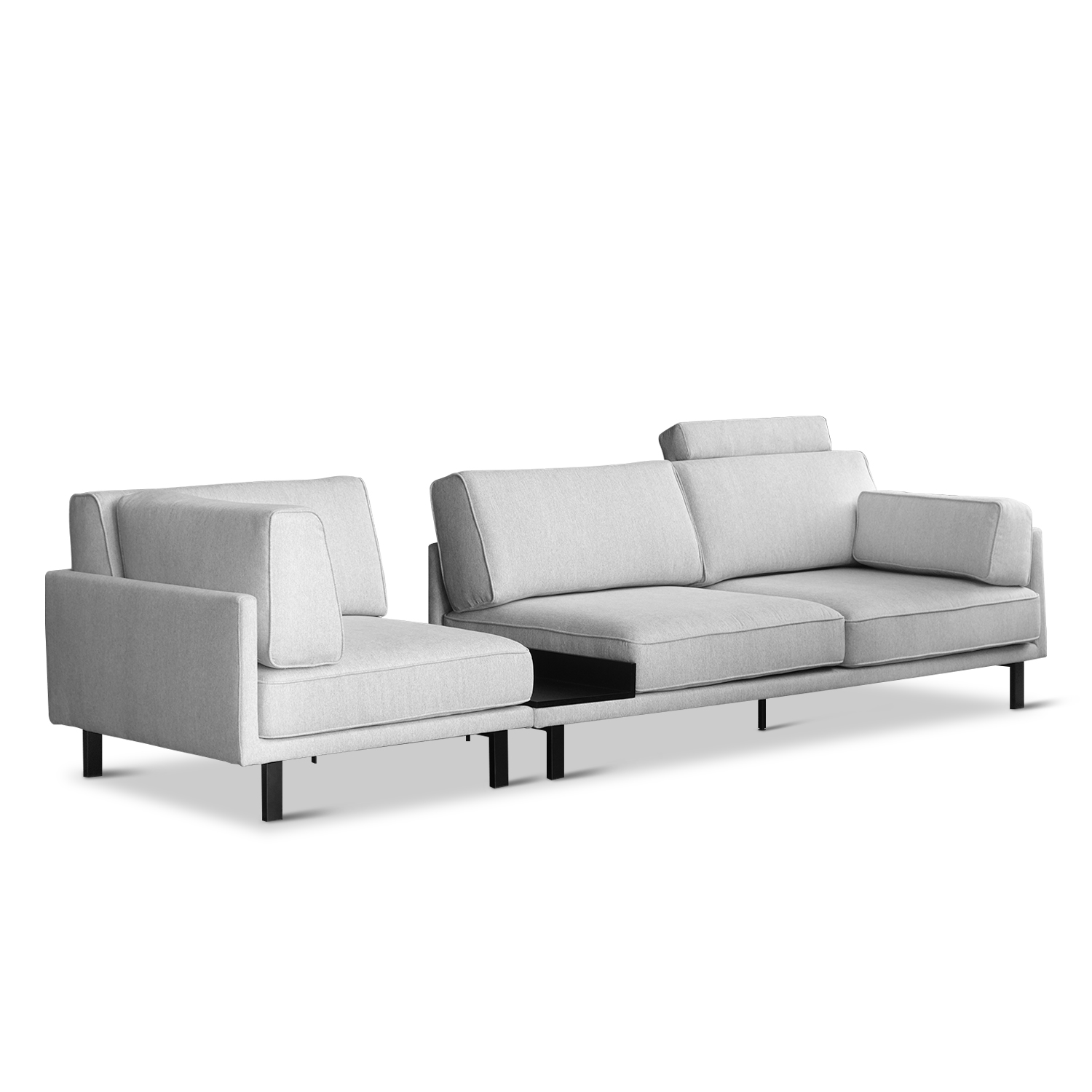 Elliott Flint Grey Left Arm 4 Seater Sofa