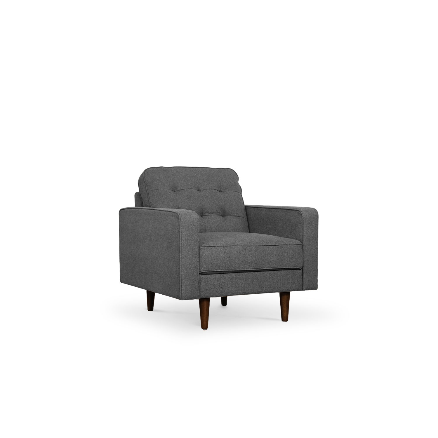 Jane Pebble Grey Mid-Century 1 Seater Sofa