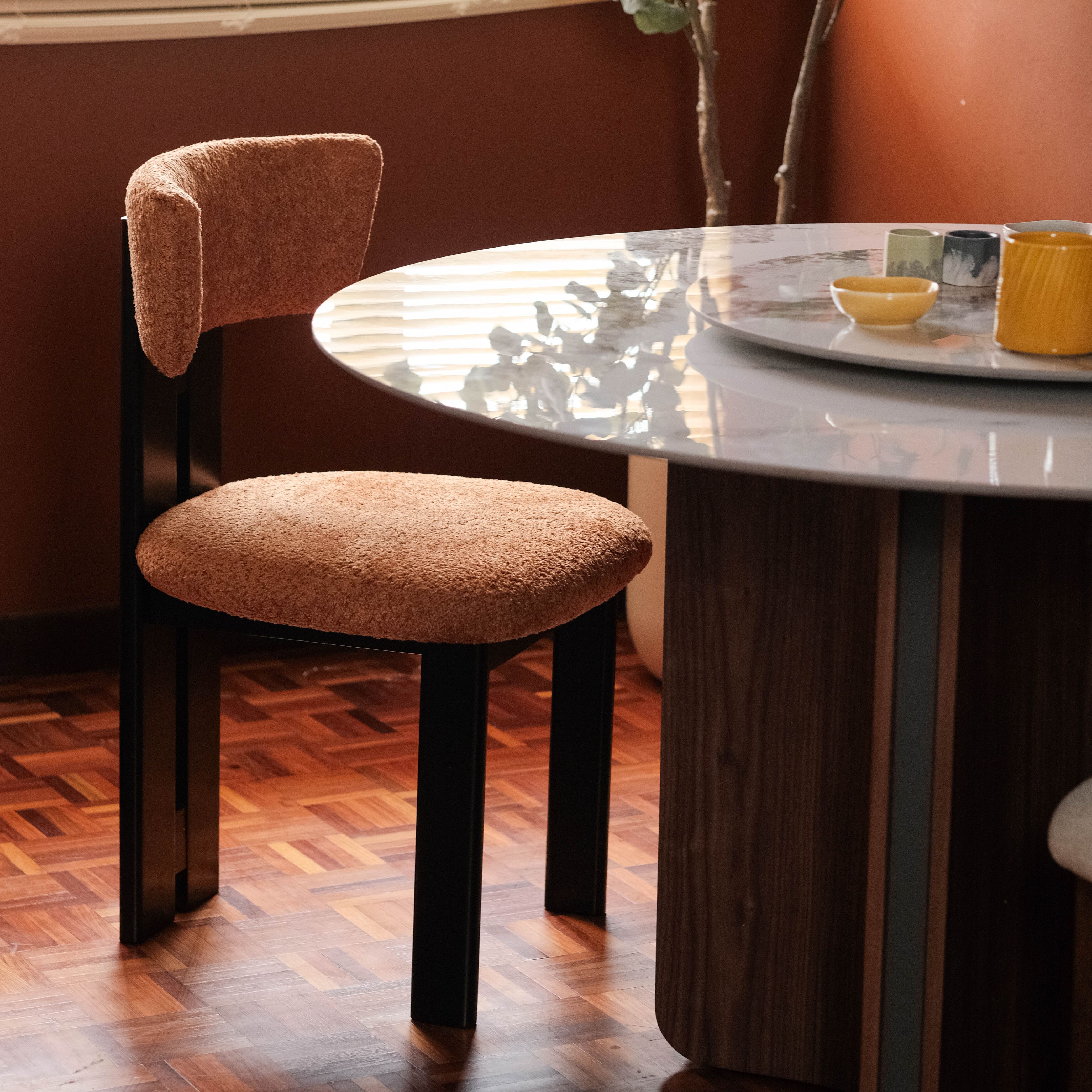 Monte Ebony Dining Chair - Caramel
