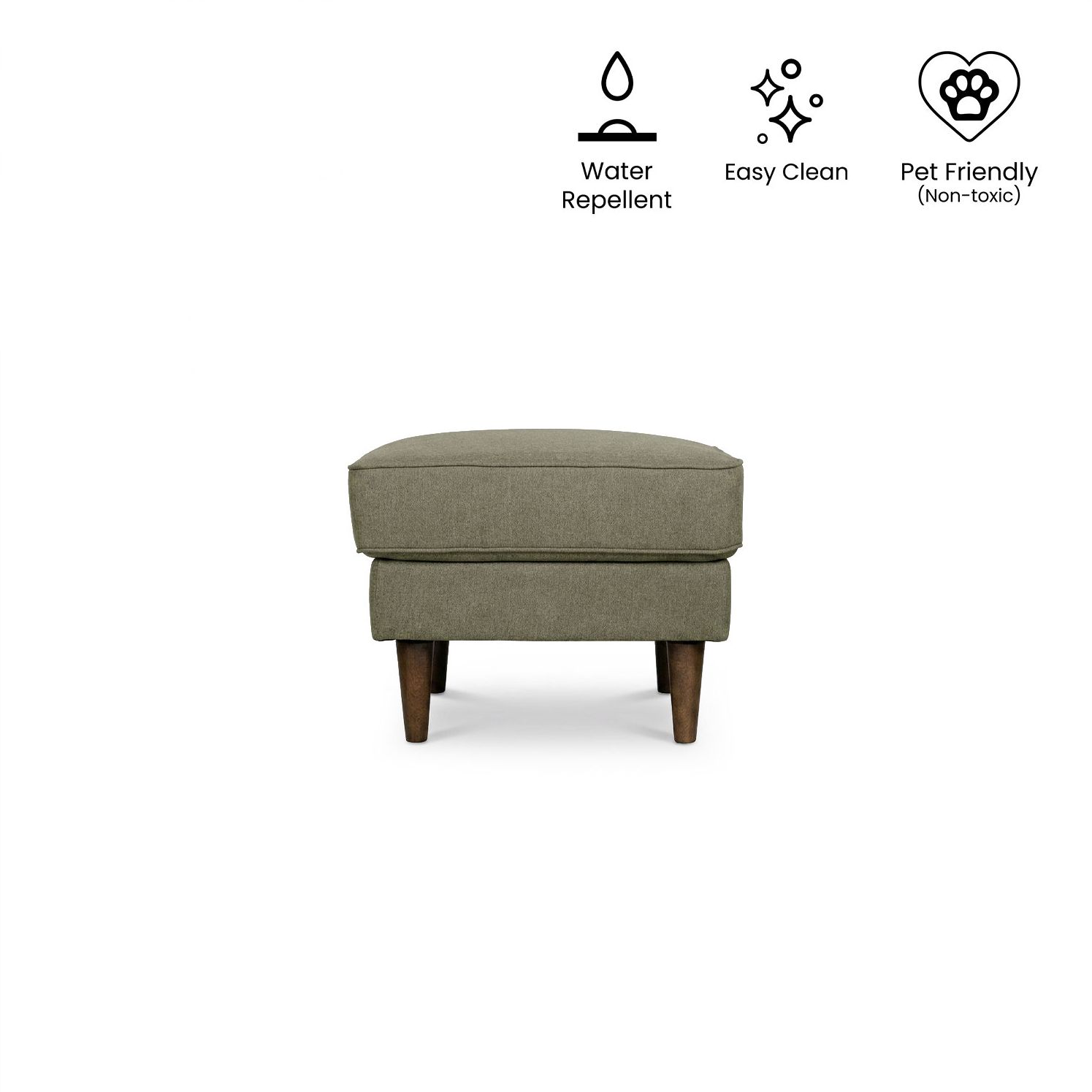 Jane Retro Green Ottoman