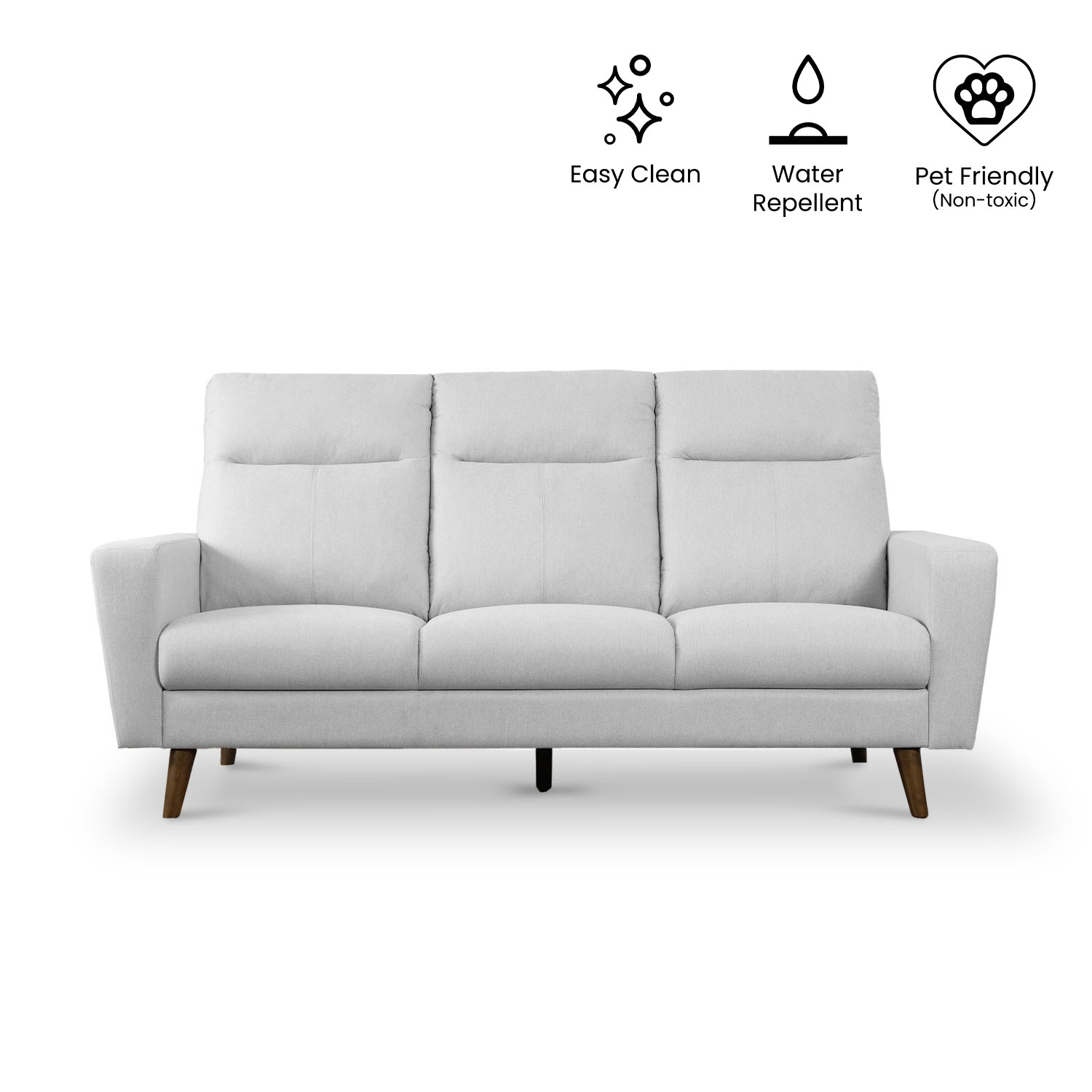 Riko Light Grey 3 Seater Sofa