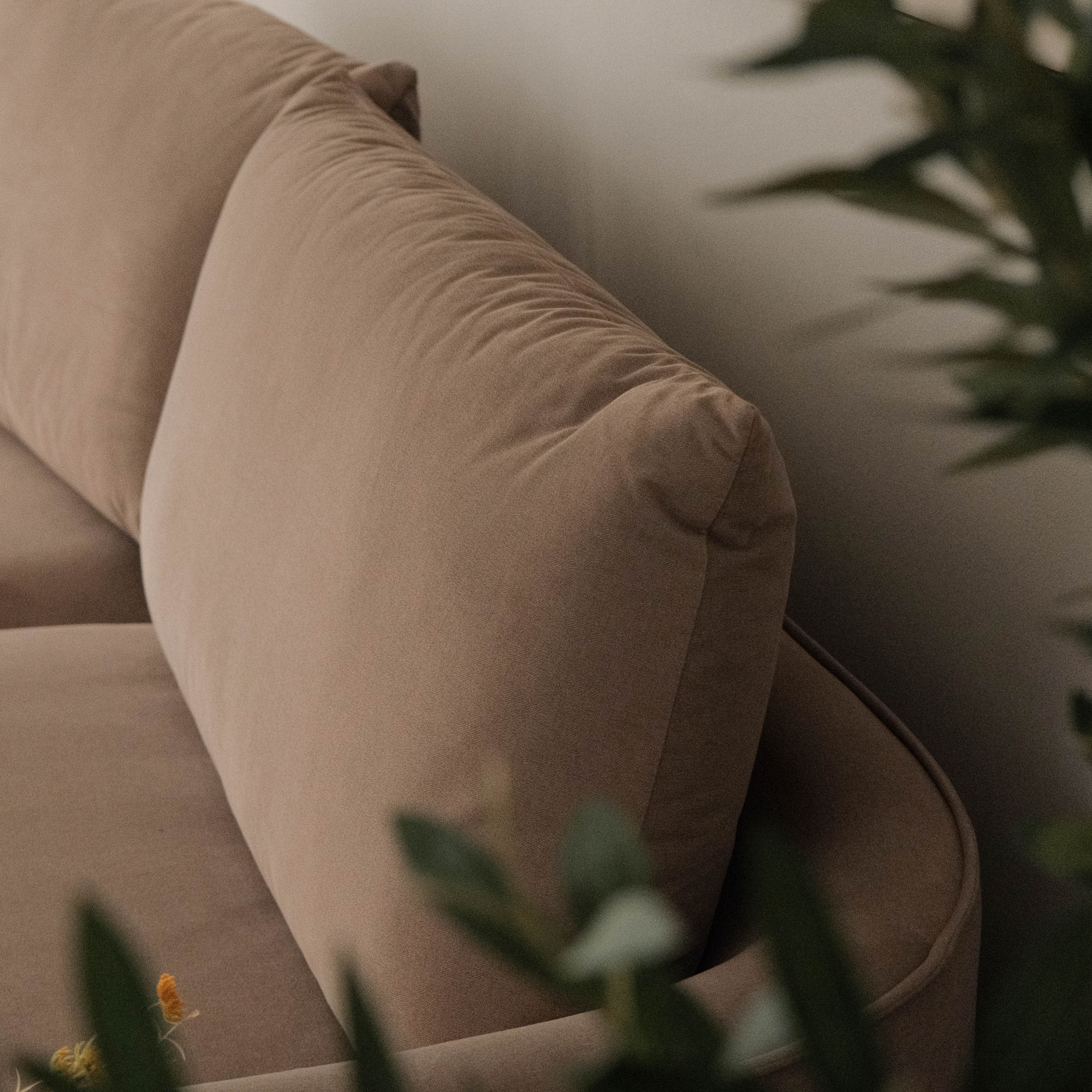 Sabrina Sand Beige Curve Chaise Right Sectional Sofa