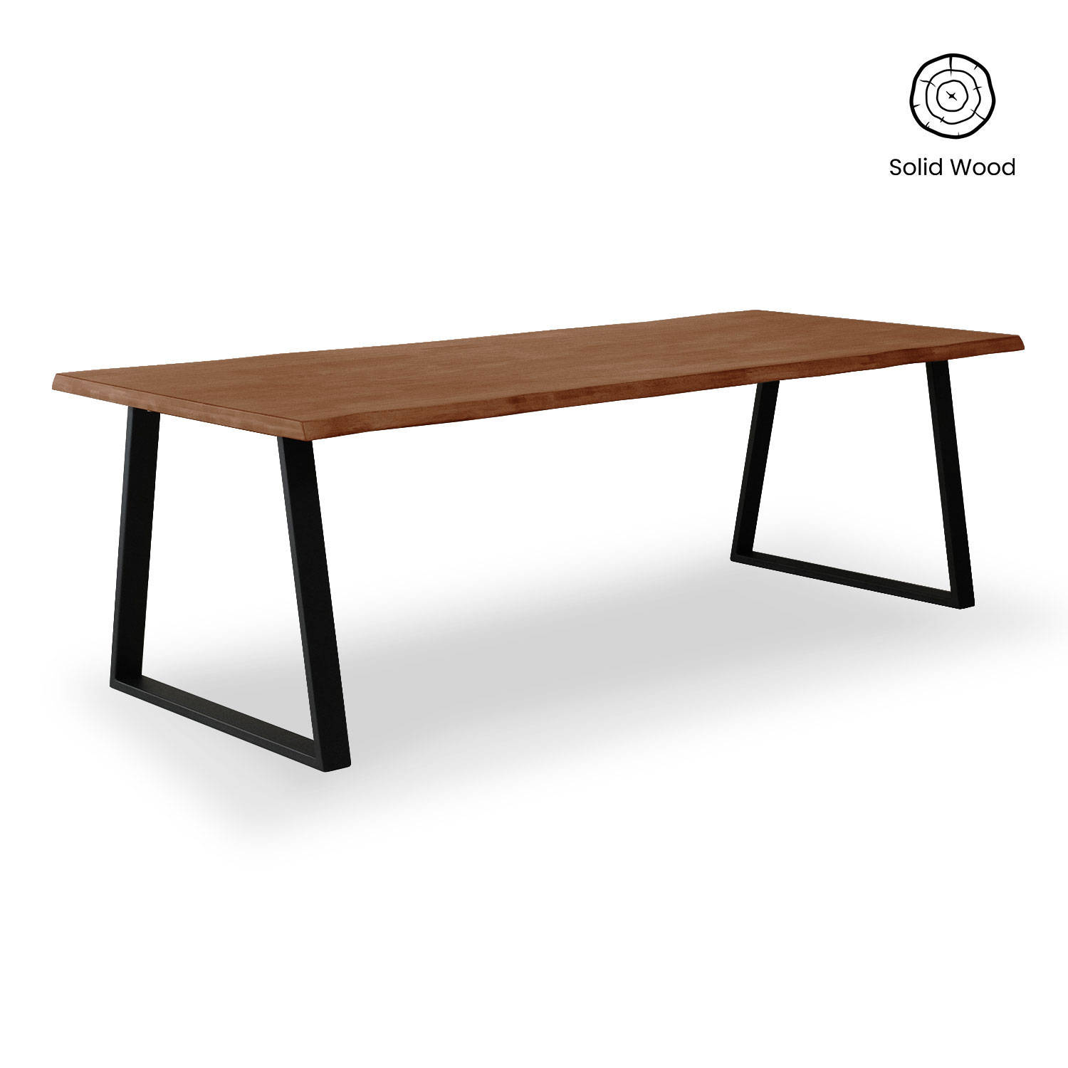 Fletcher Honey Oak Faux Live Edge Dining Table 240cm