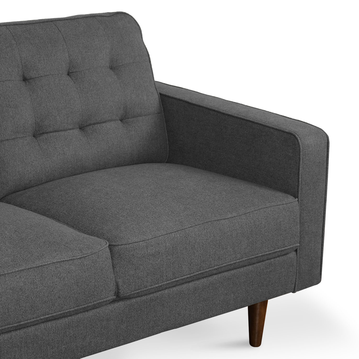 Jane Pebble Grey Mid-Century 2 Seater Sofa