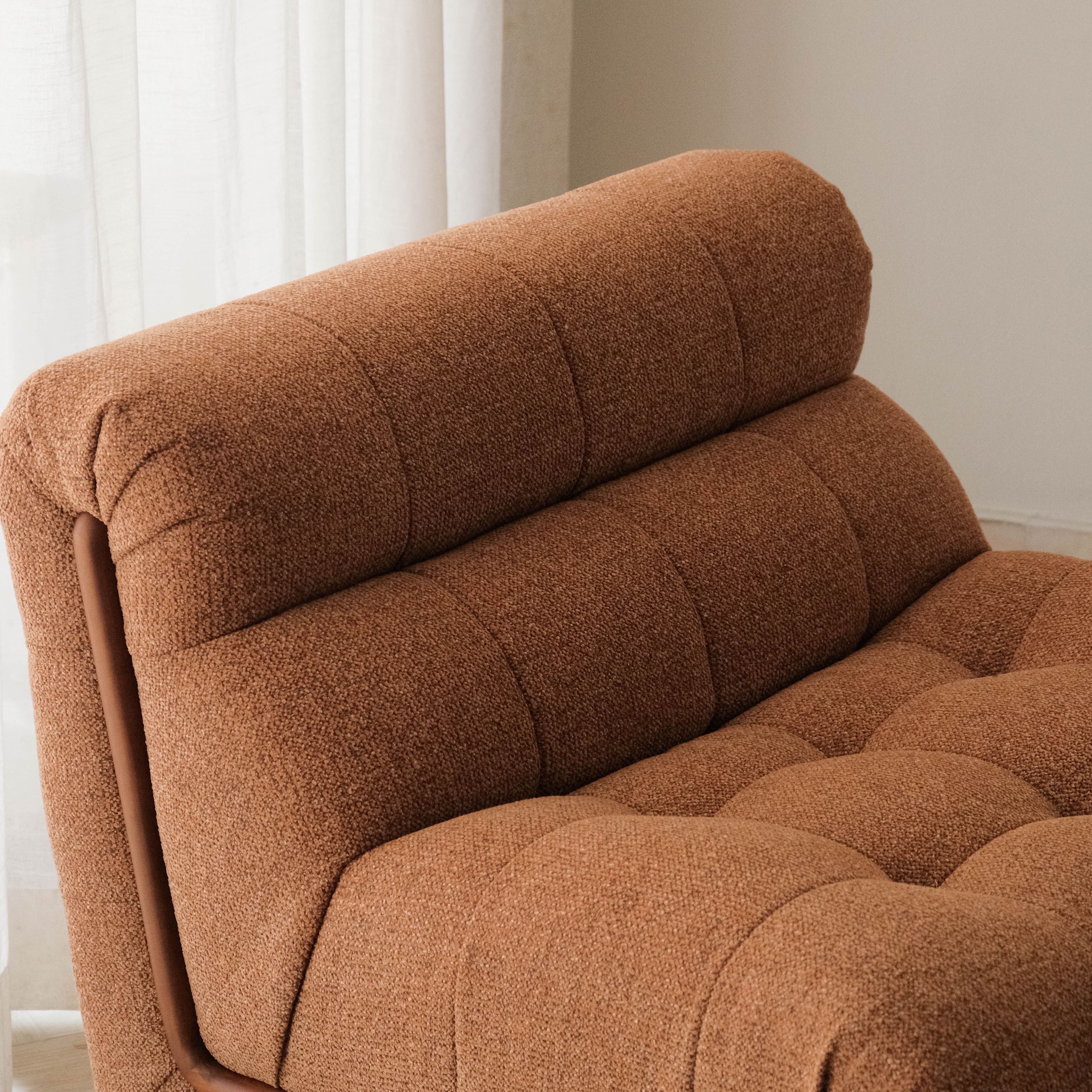 Sylvia Copper Brown 1 Seater Sofa