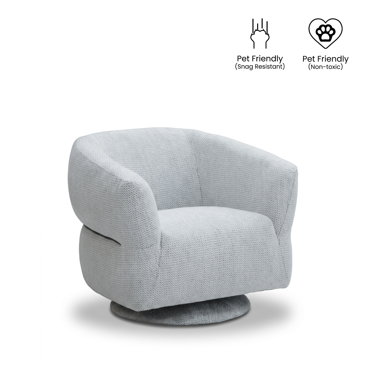 Monroe Mist Grey Swivel Lounge Chair