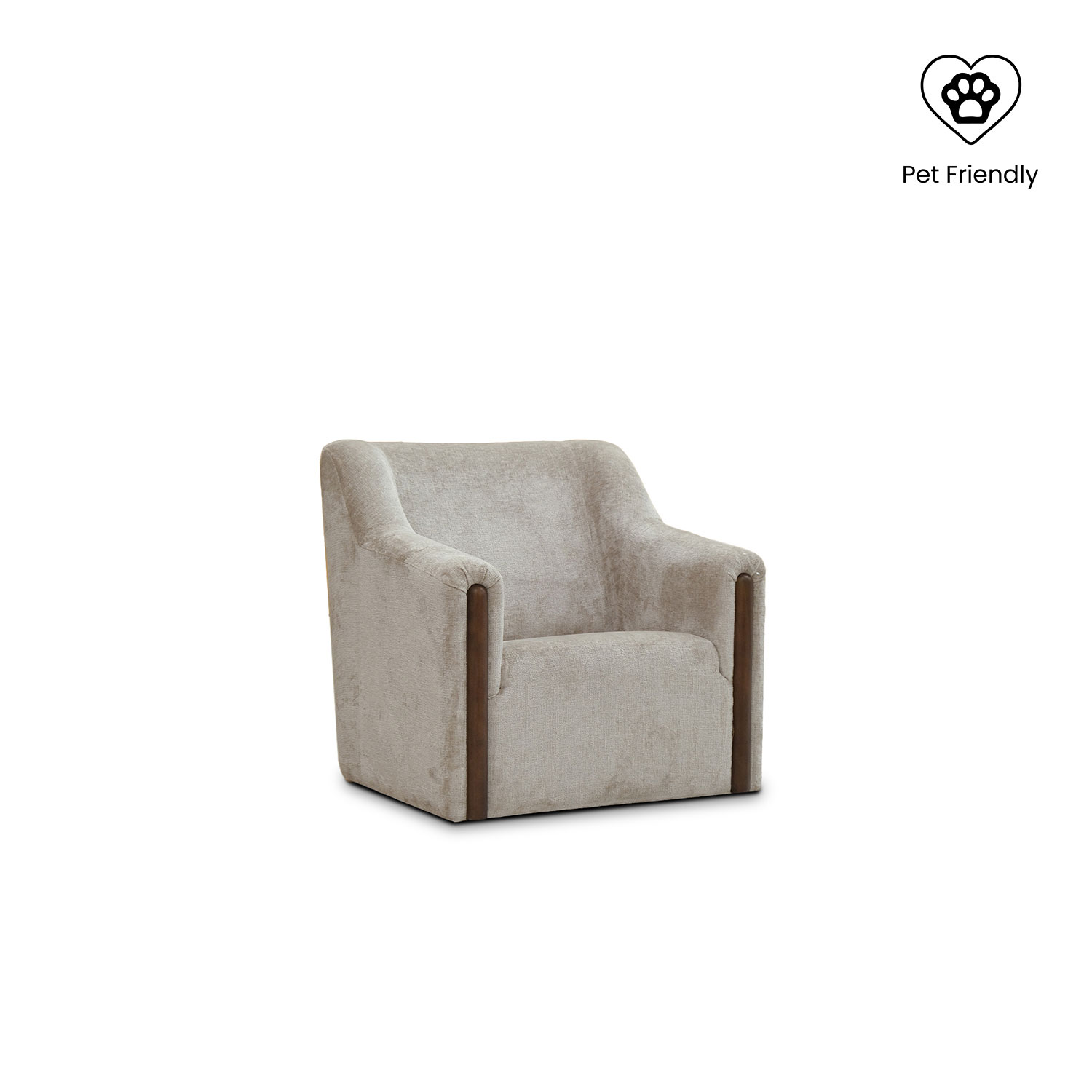 Martha Sand Brown 1 Seater Sofa