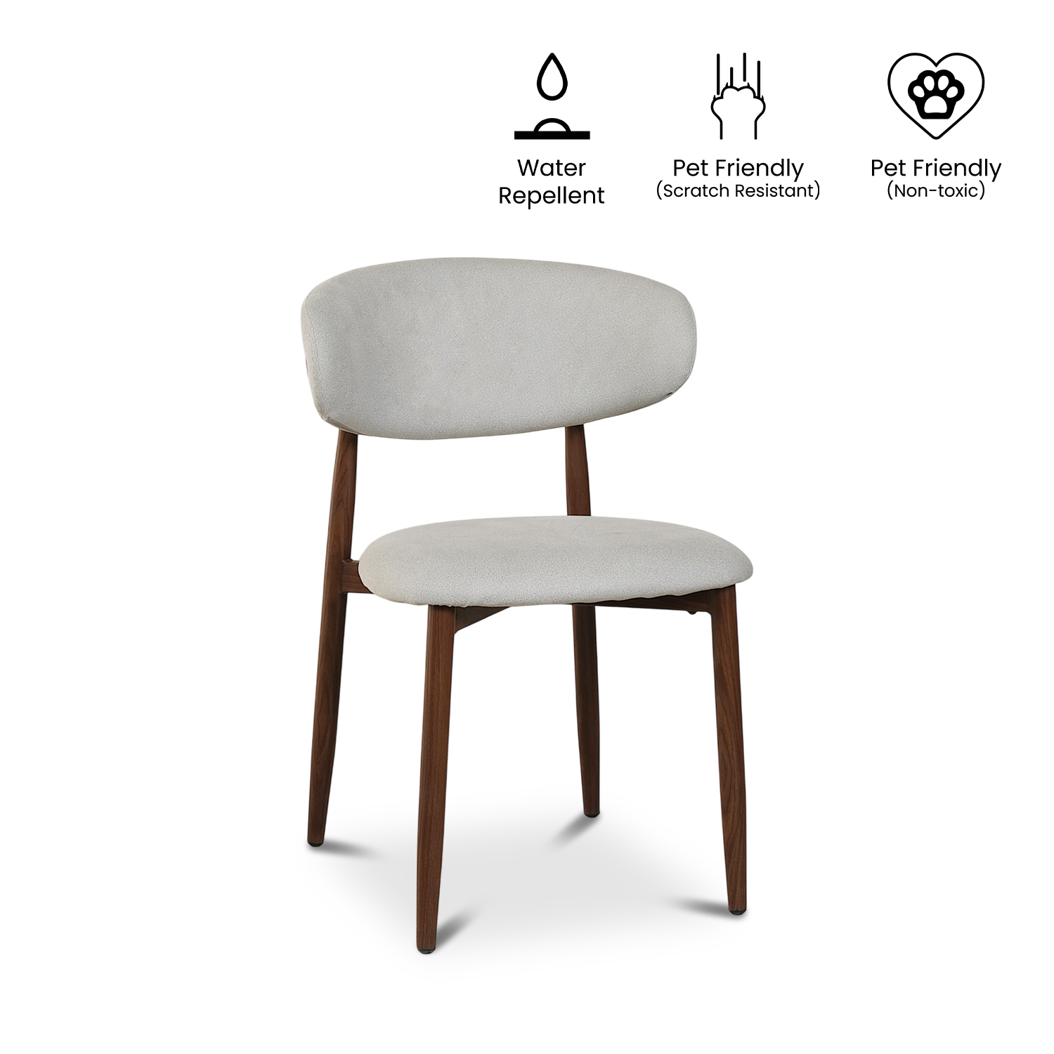 Bliss Walnut Dining Chair Mist Grey