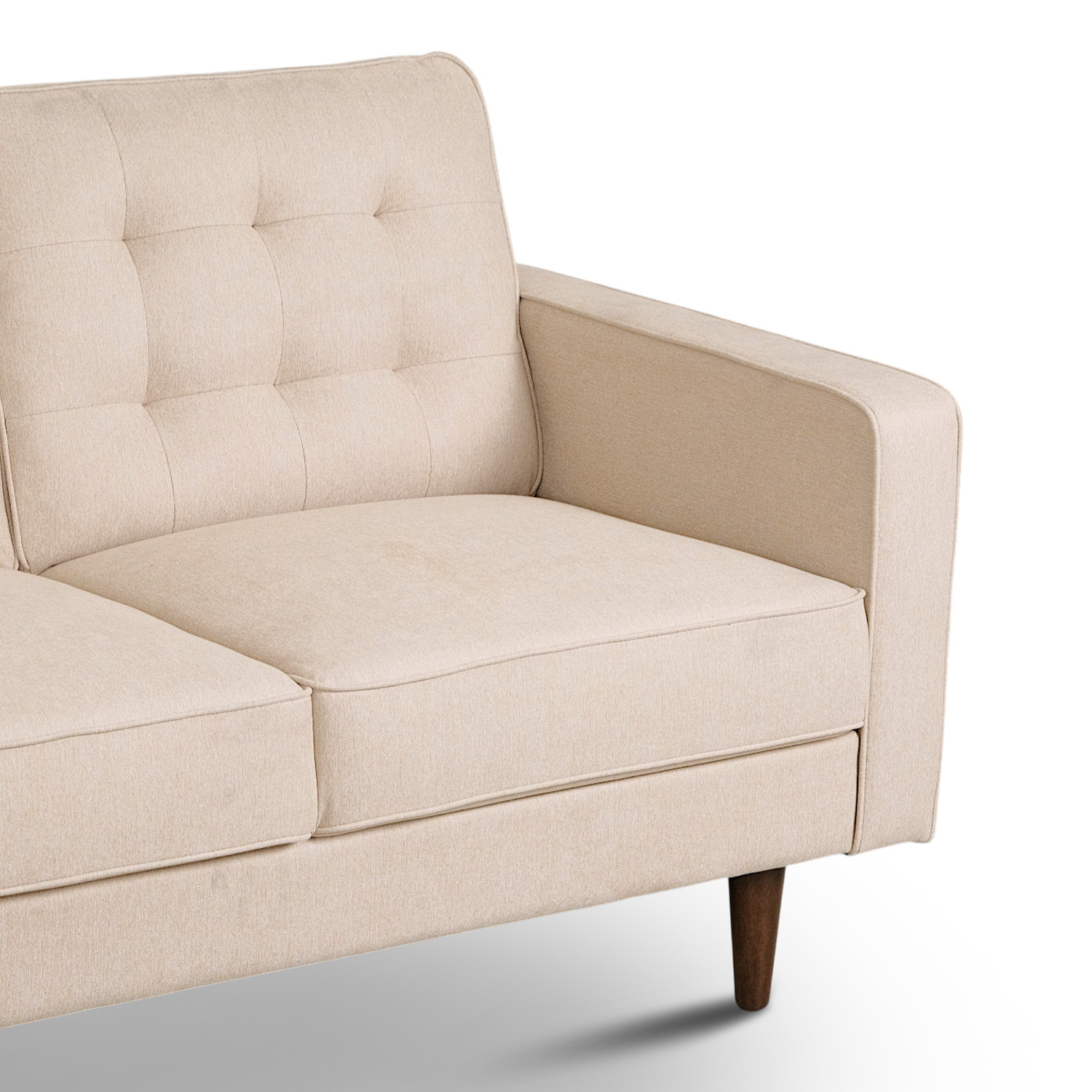 Jane Light Beige Mid-Century 2 Seater Sofa