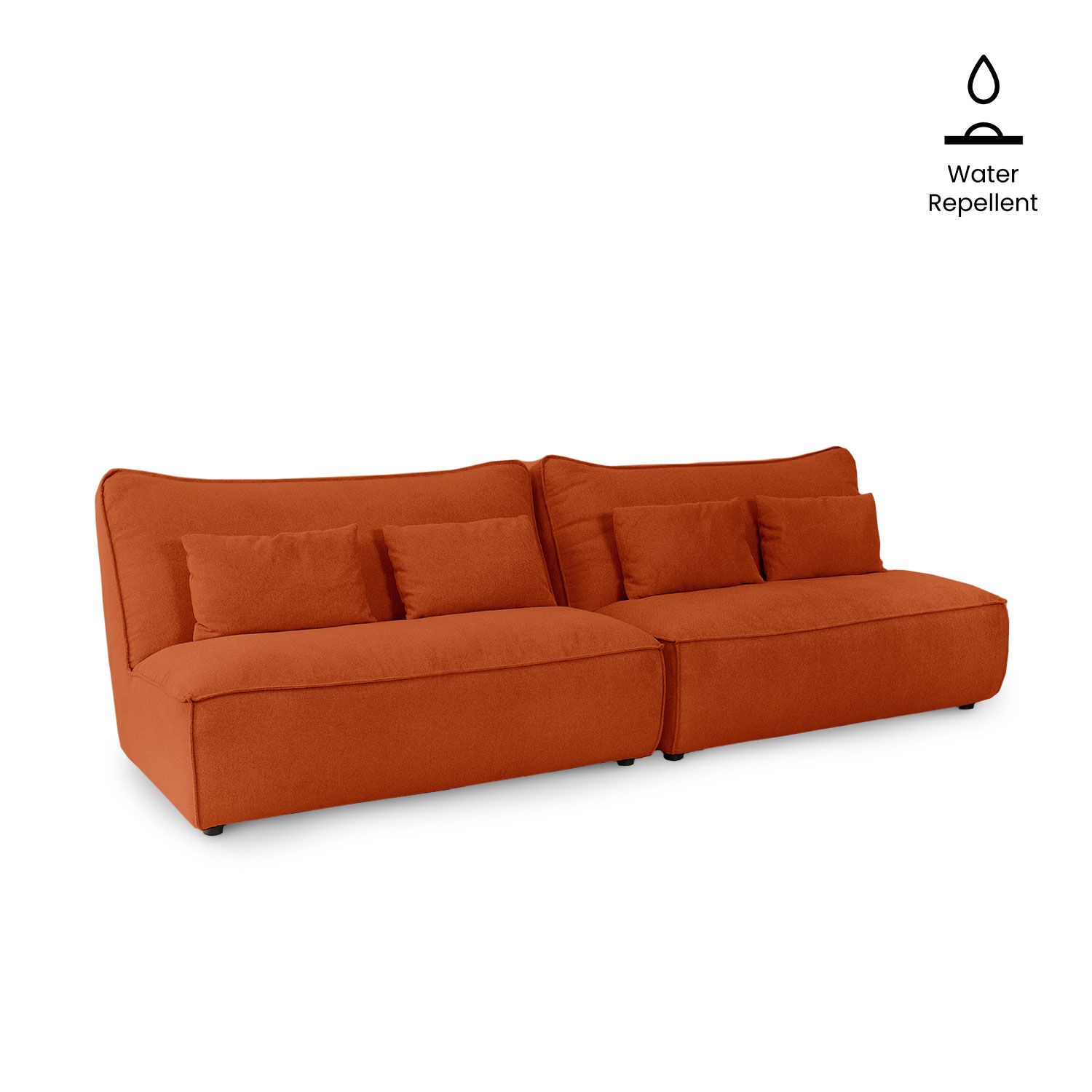 Daphne Umber Brown Wide Armless Sofa