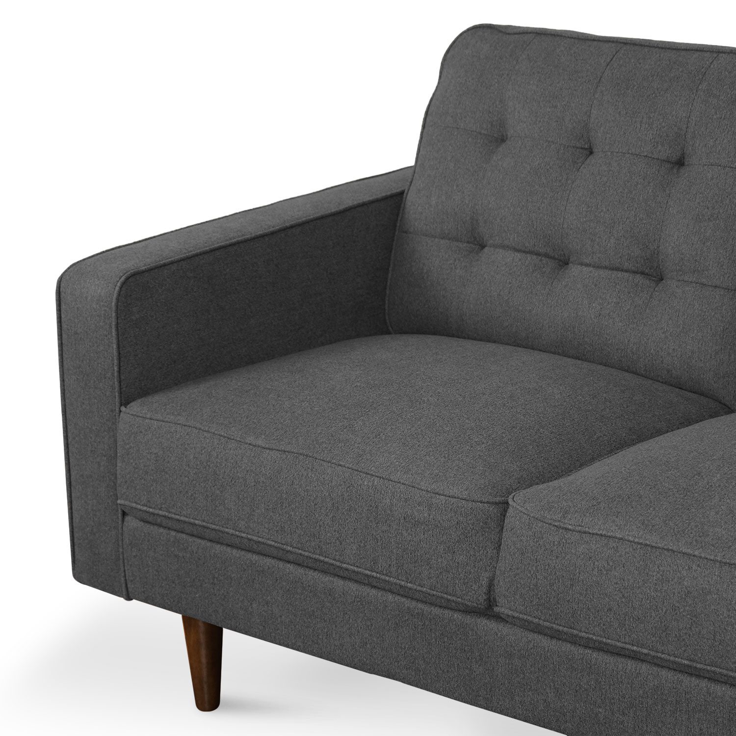 Jane Pebble Grey Mid-Century 3 Seater Sofa