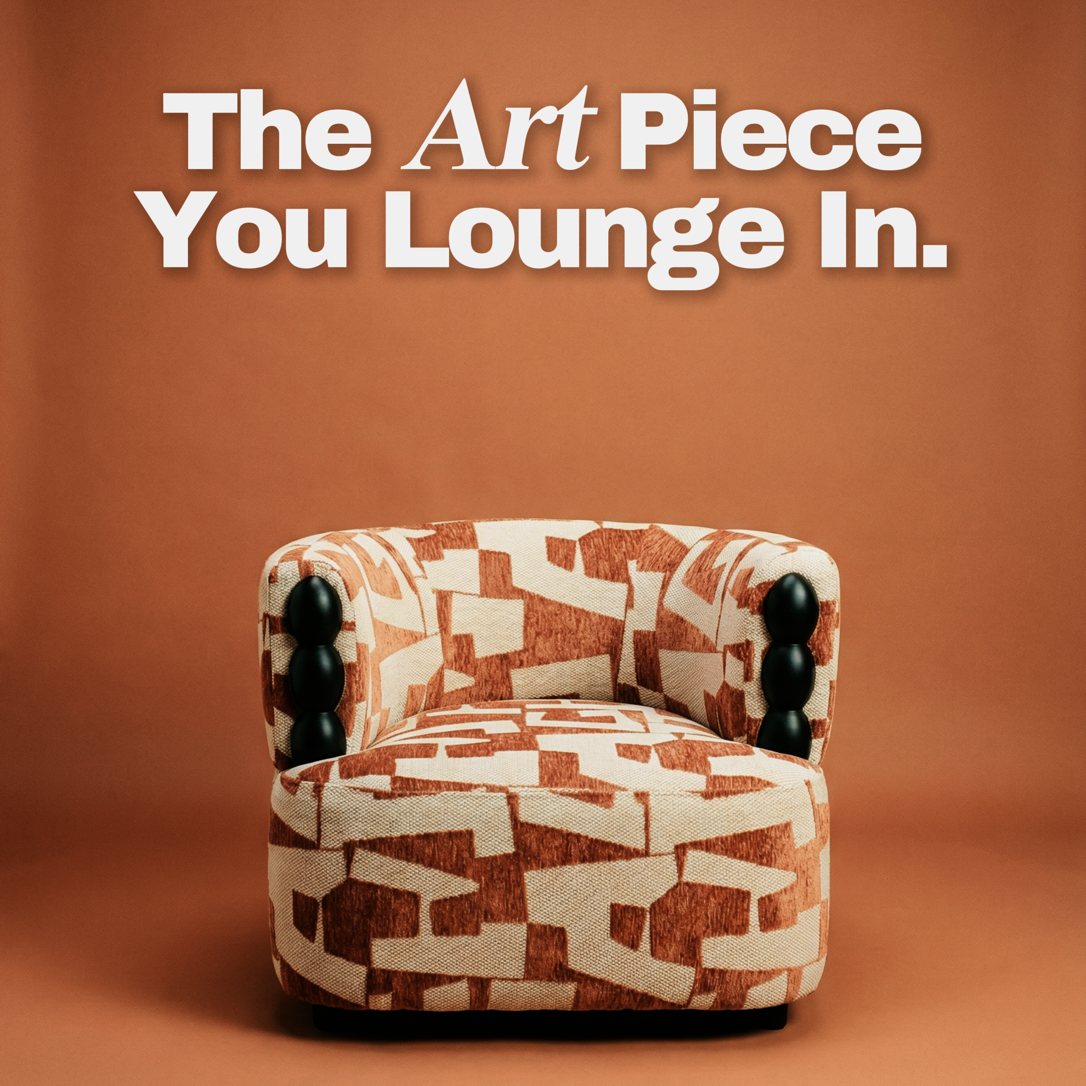 Lilia Geometric Brick Red Lounge Chair