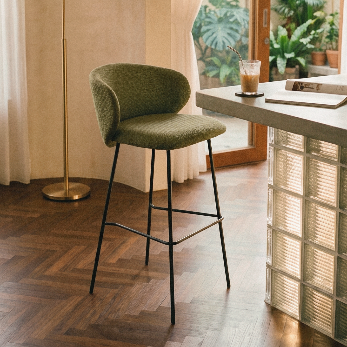 Vera Forest Green Bar Stool